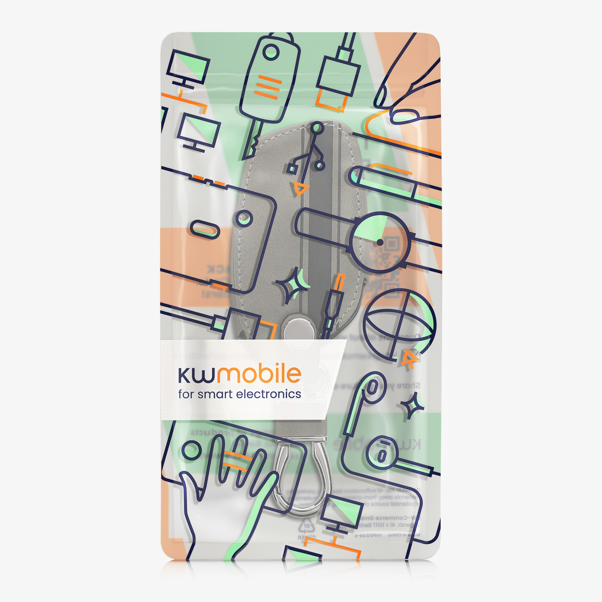 Pouzdro na klíč od auta kwmobile MG 3 tlačítka ZS/MG4/MG5/MG6, šedá