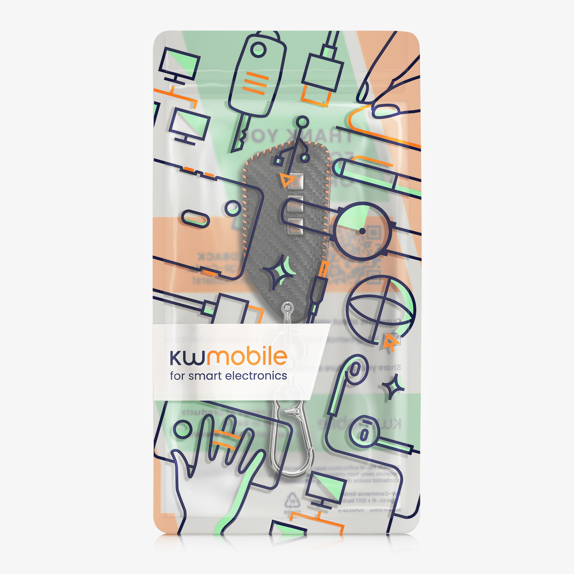 Pouzdro na klíč od auta kwmobile pro VW Golf 8, ID.3/ID.4/ID.5/ID.7, Seat/Škoda/Cupra