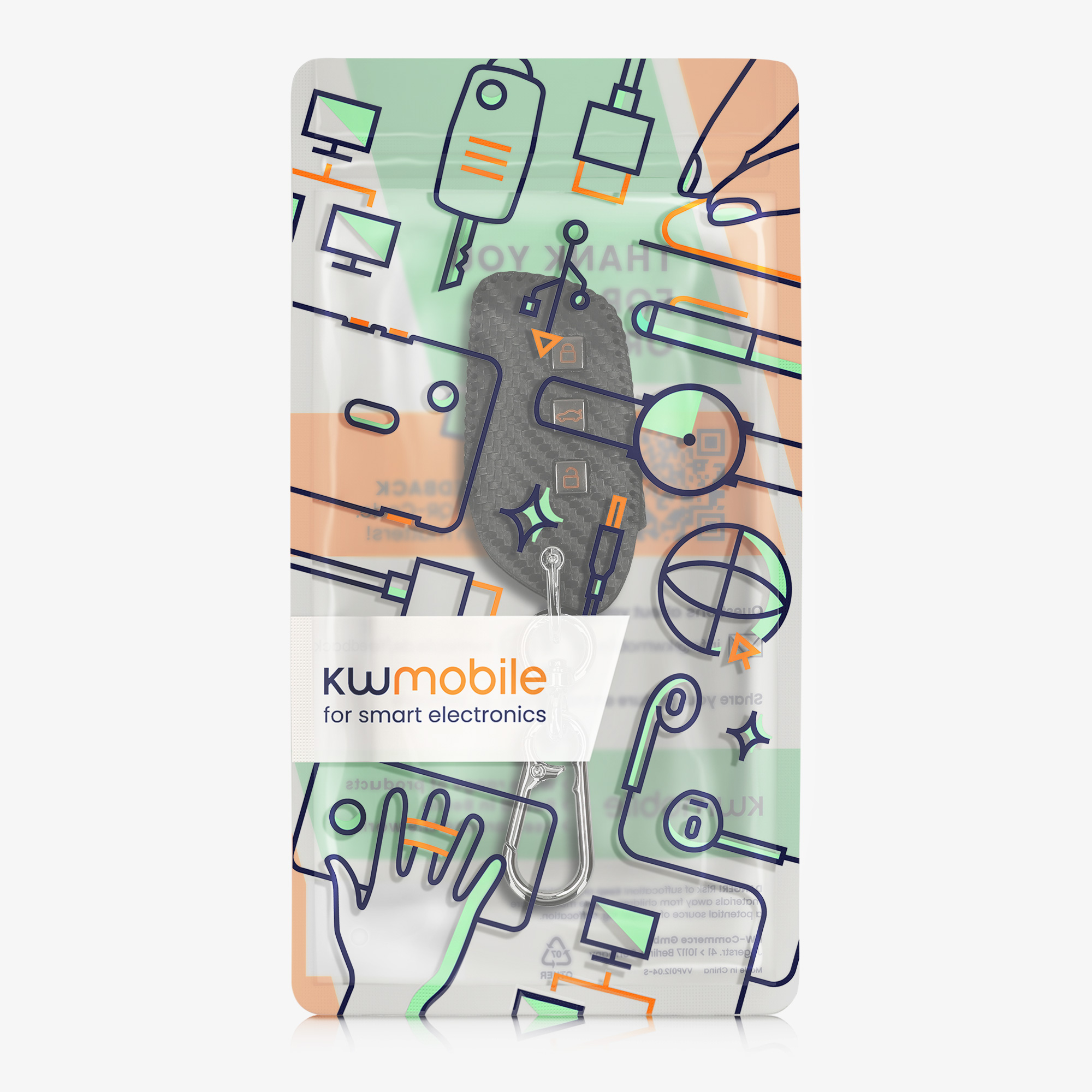 Pouzdro na klíč od auta kwmobile MG 3 tlačítka ZS/MG4/MG5/MG6
