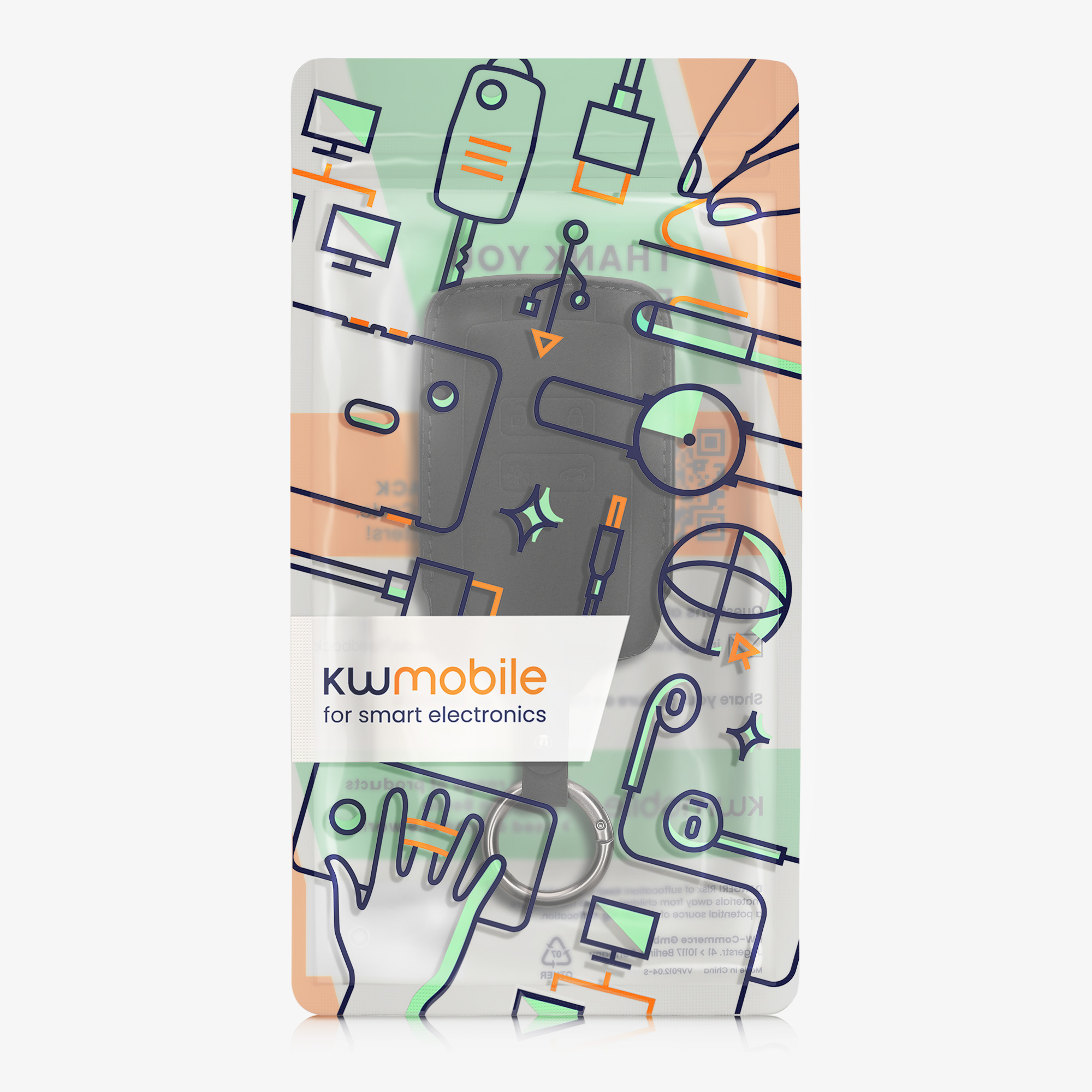 kwmobile pouzdro na klíč Renault 4 - matná černá