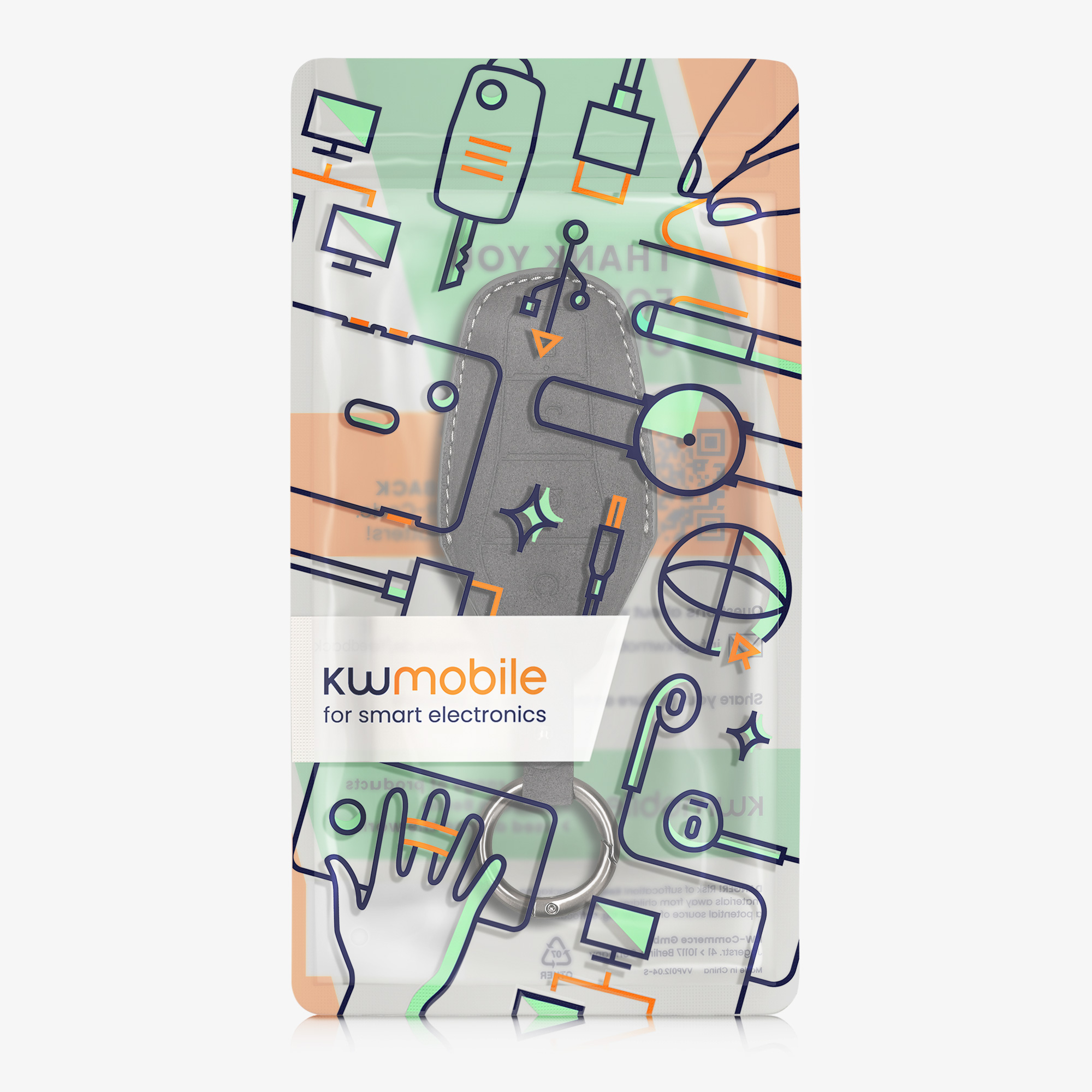 PU pouzdro na klíč od auta BYD Atto 3/Sealion/Han PU Leather tmavě šedé
