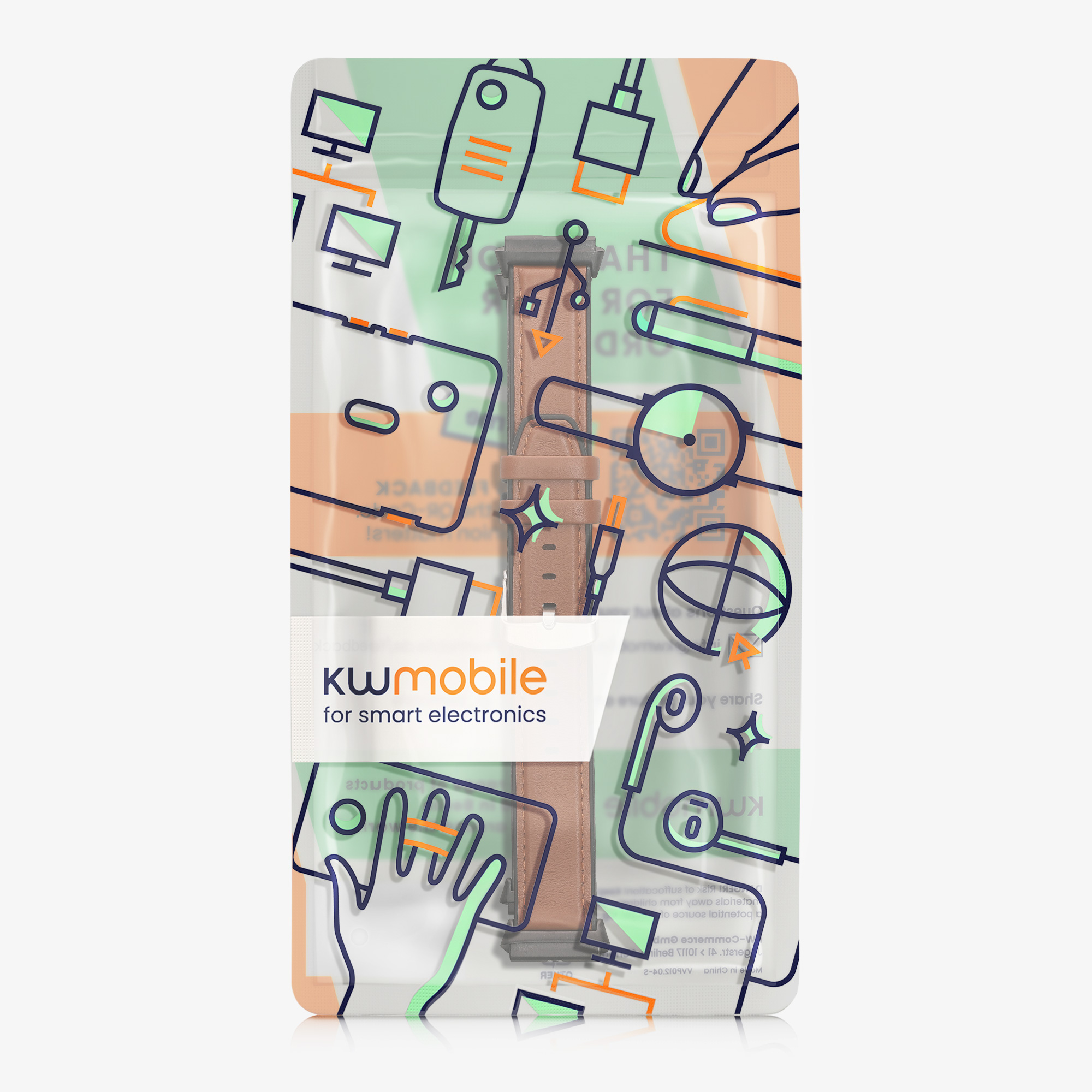 kwmobile řemínek k hodinkám Redmi Watch 3 Active / Redmi Watch 3 Lite - hnědá / černá