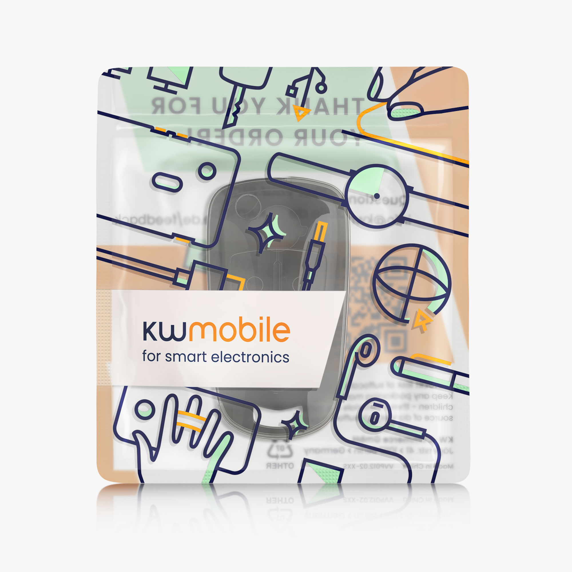 Pouzdro na klíč od auta kwmobile pro Vauxhall (Opel) 2 Button Car Flip Key, černá / transparentní