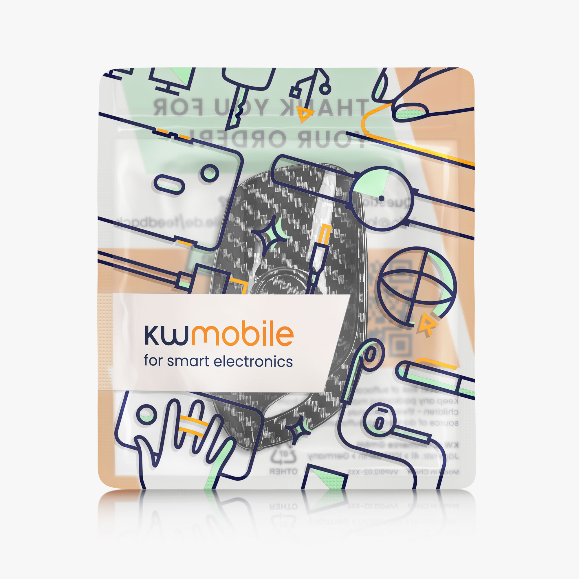 Pouzdro na klíč od auta kwmobile MG 3 tlačítka ZS/MG4/MG5/MG6, černá Carbon