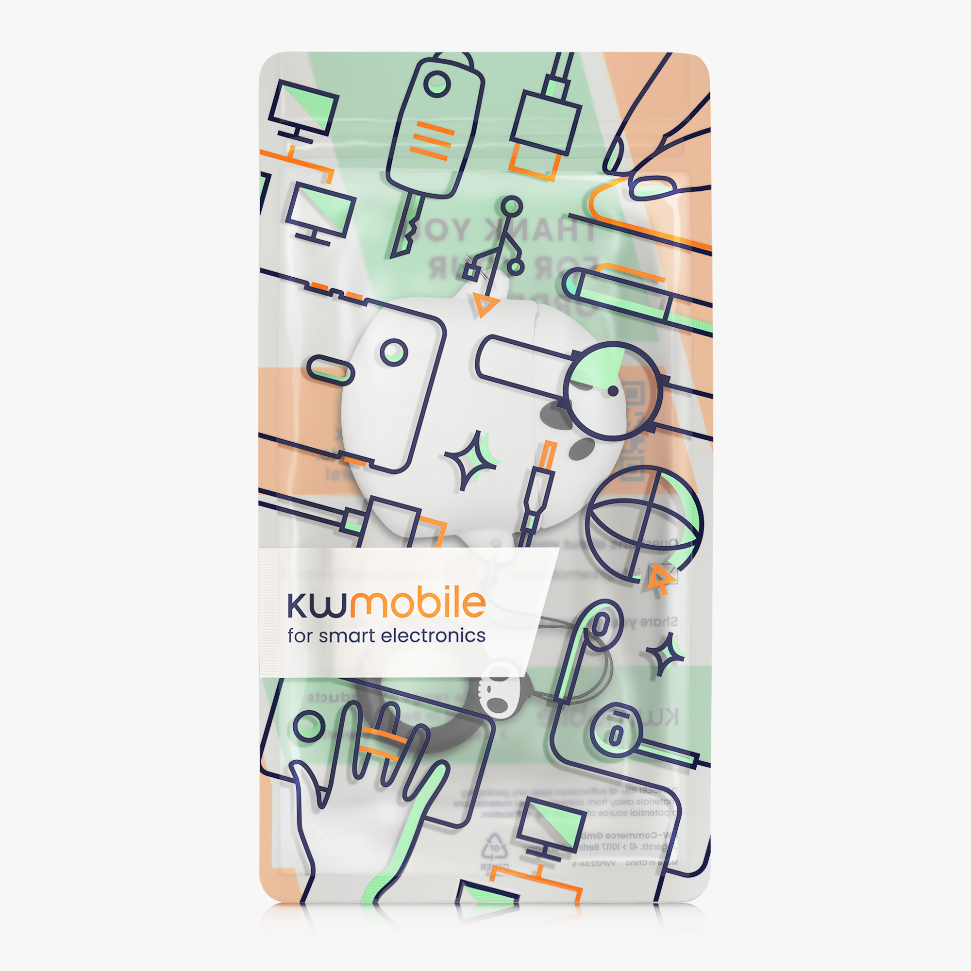 Silikonové pouzdro kwmobile pro Google Pixel Buds Pro 2 - bílá / černá