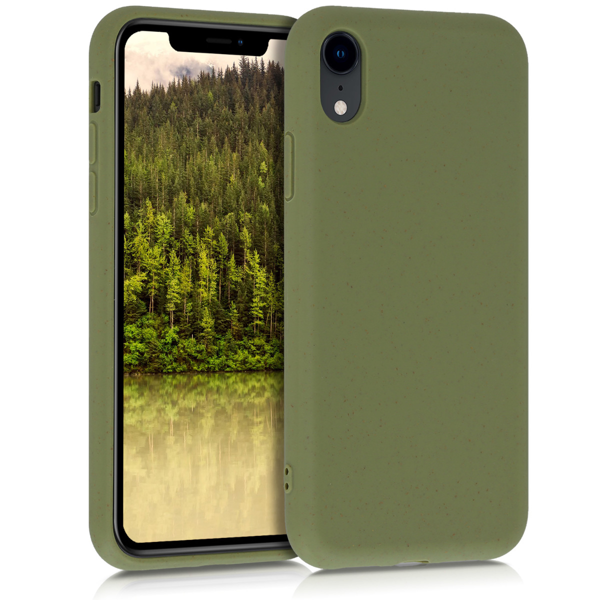 Kryt na mobil s pšeničnou slámou kalibri pro Apple iPhone XR - olivově zelená