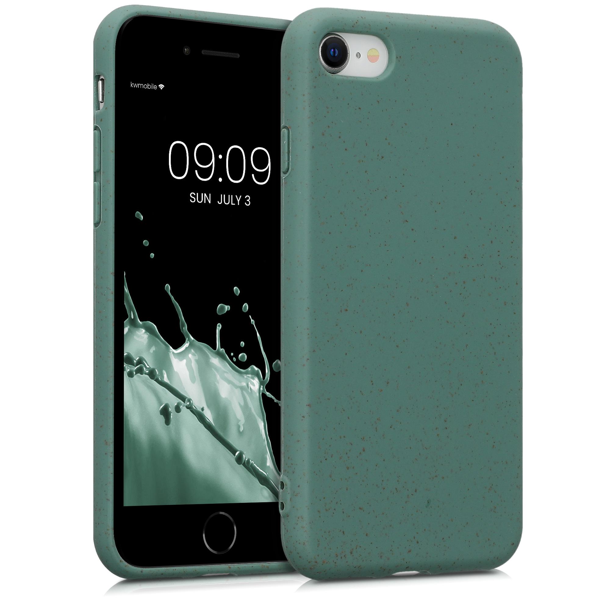 Kryt z TPU a pšeničné slámy kalibri pro iPhone SE 2022/2020/8/7 - lesní zelená