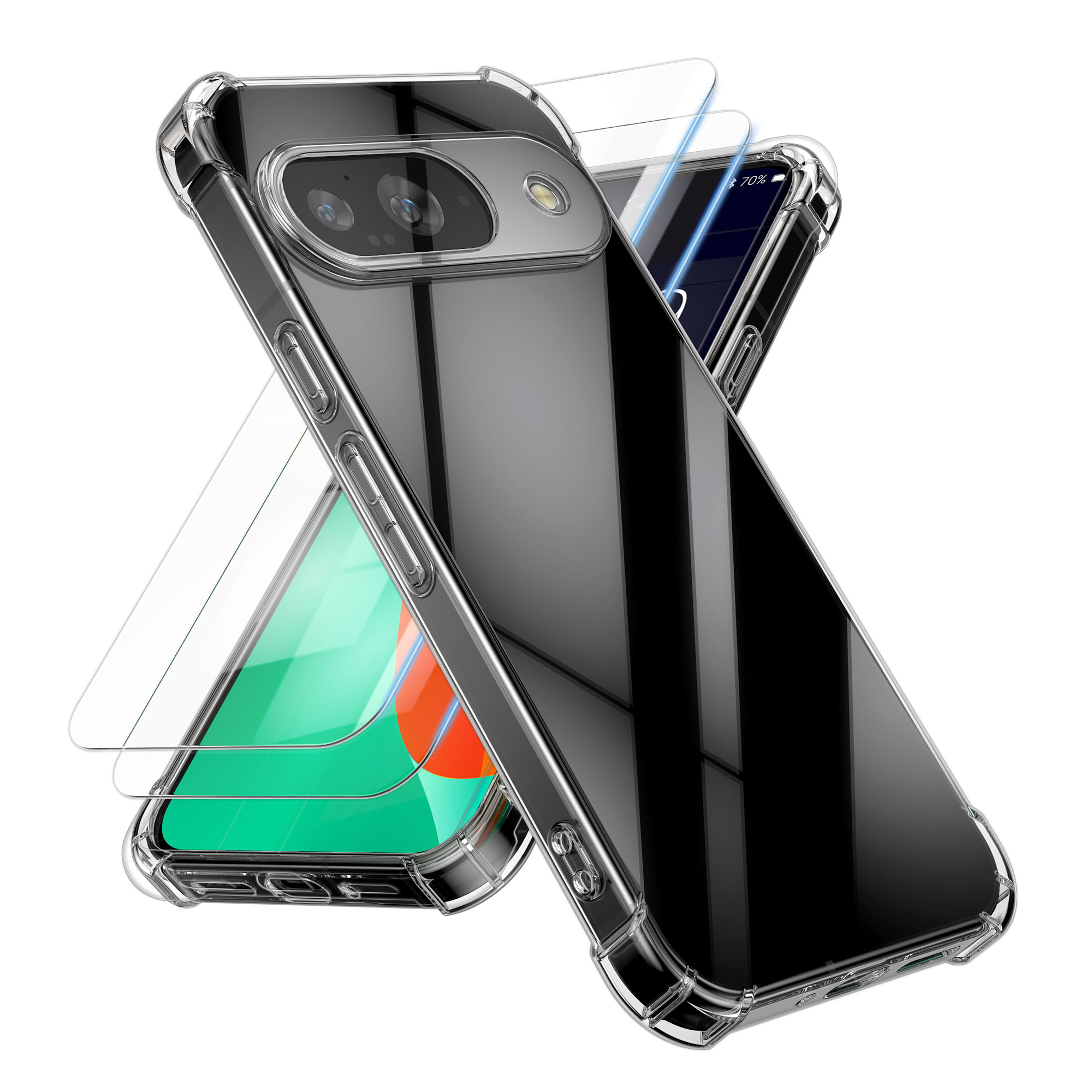 Tvrzené ochranné sklo kalibri pro Google Pixel 9 - transparentní
