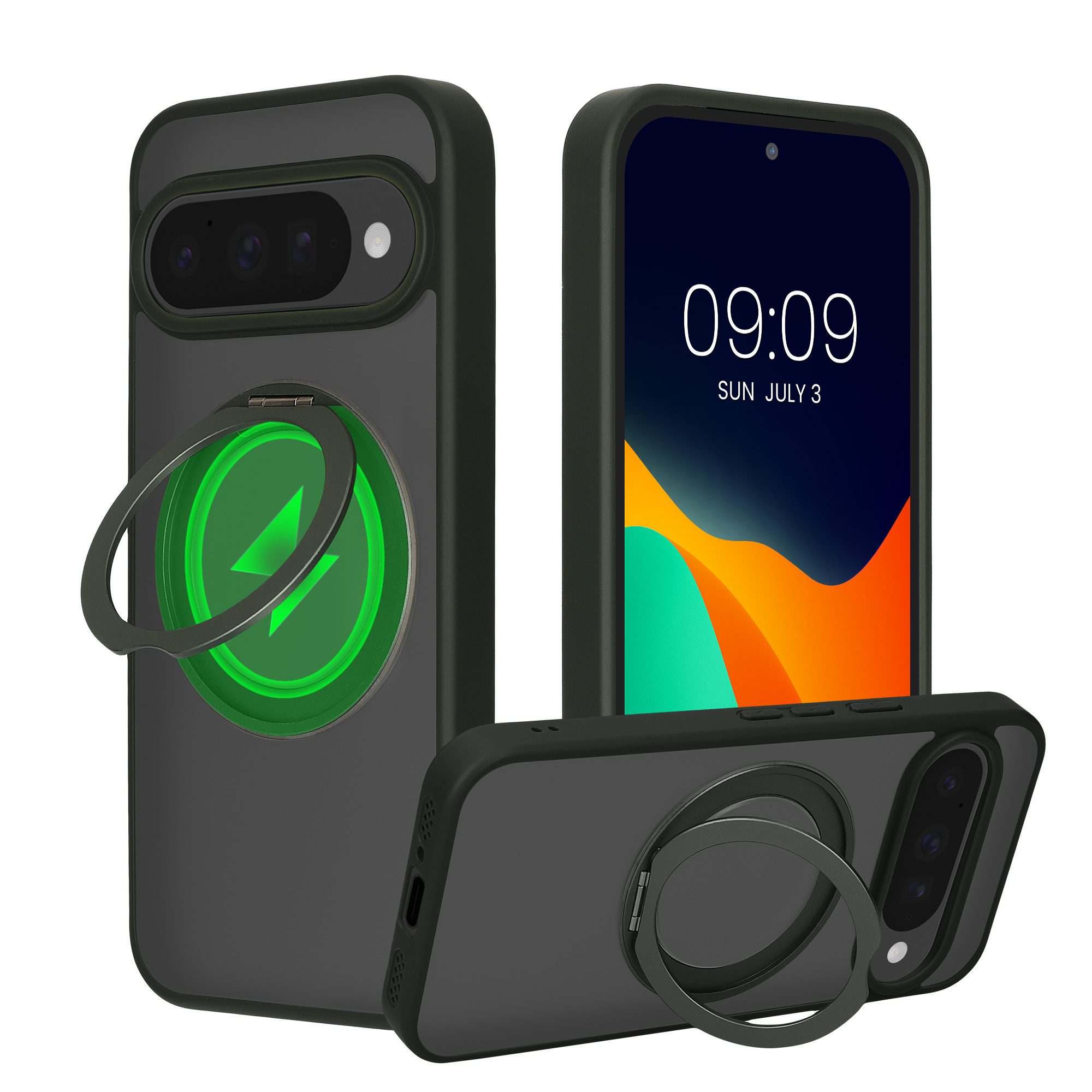 Kryt na mobil MagSafe kalibri - mechově zelená / matně transparentní