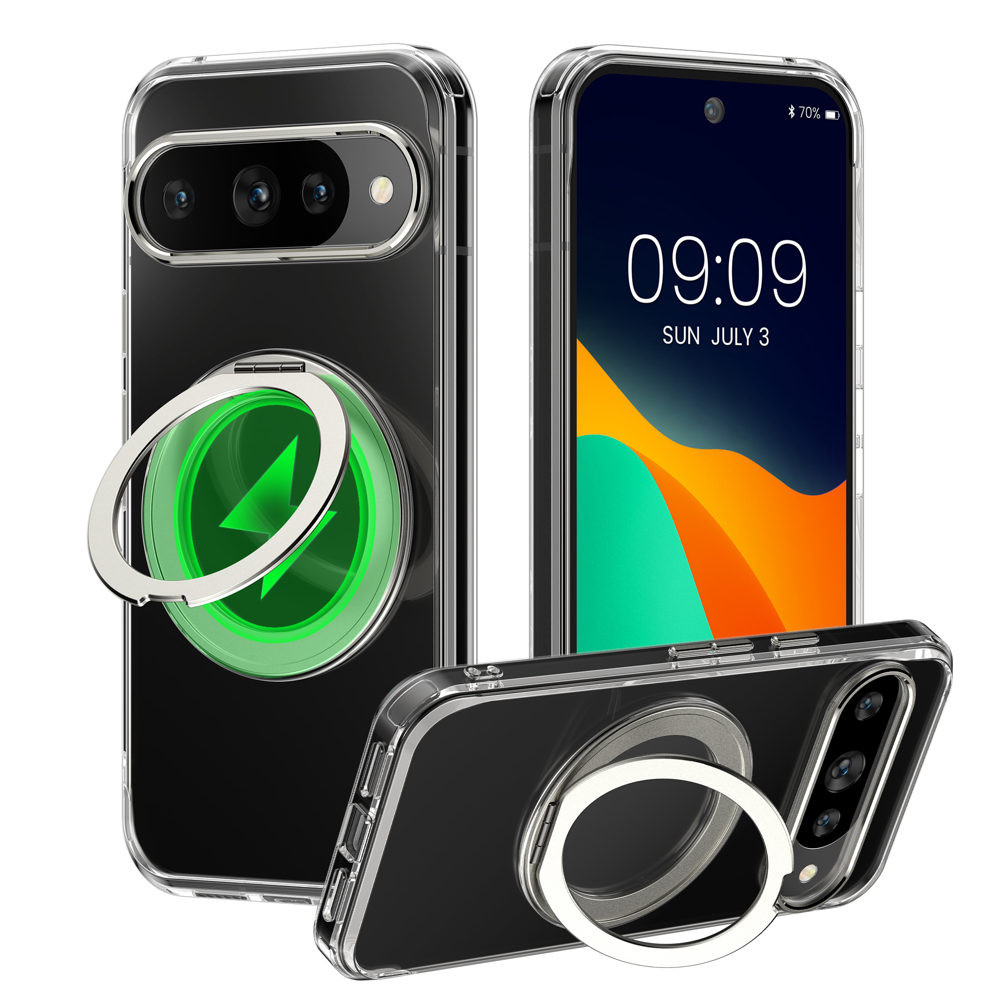 Pevný kryt kalibri pro Google Pixel 10 / Pixel 10 Pro - stříbrná / transparentní