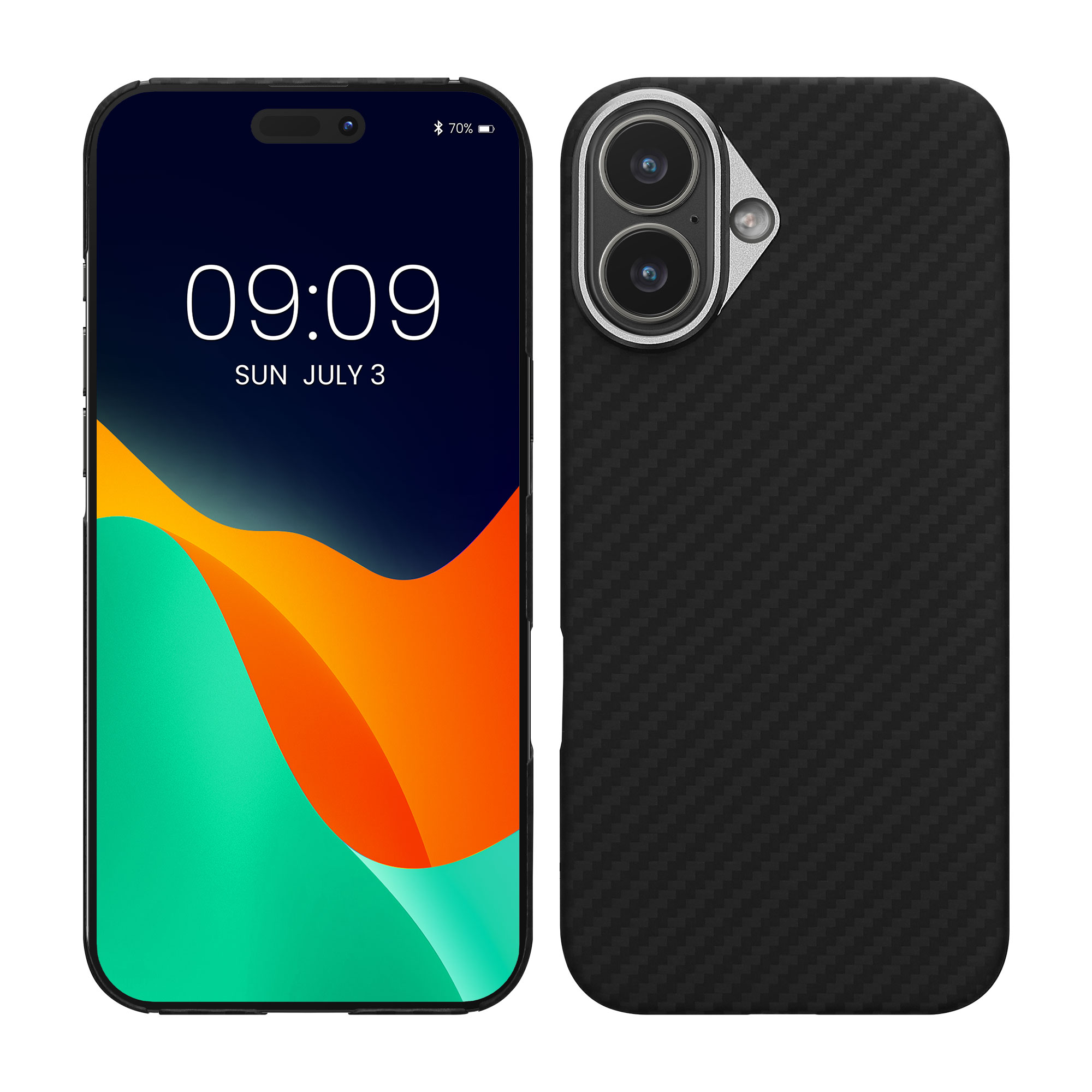 Pouzdro z aramidového vlákna pro Apple iPhone 17 kalibri tenké - matná černá
