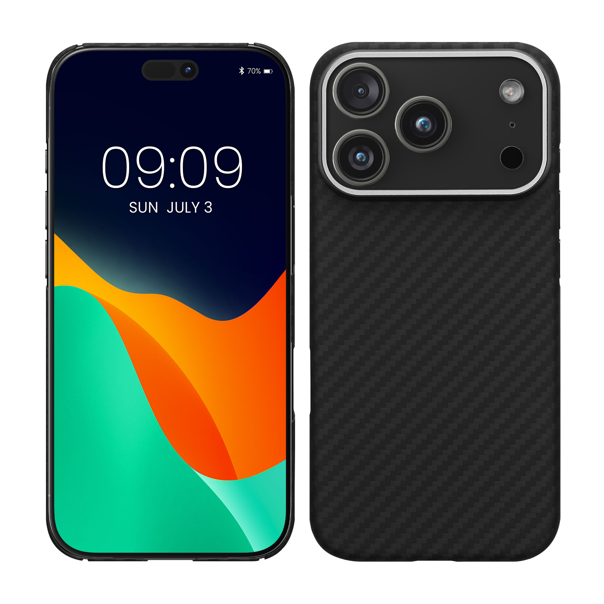 Pouzdro z aramidového vlákna pro Apple iPhone 18 Pro / iPhone 17 Pro kalibri tenké - matná černá