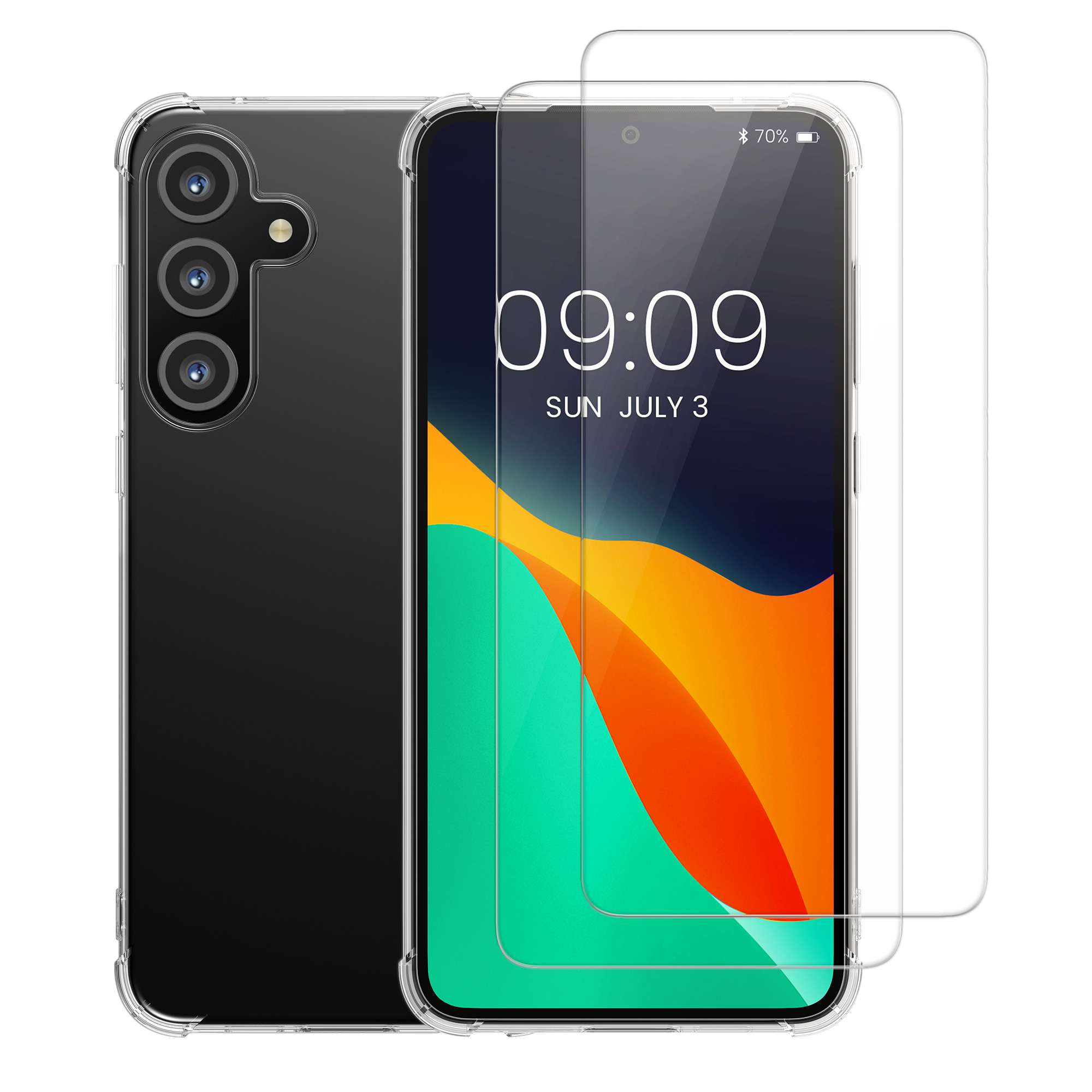 Průhledný kryt na mobil Samsung Galaxy A54 5G kalibri TPU + 2x tvrzené sklo transparentní