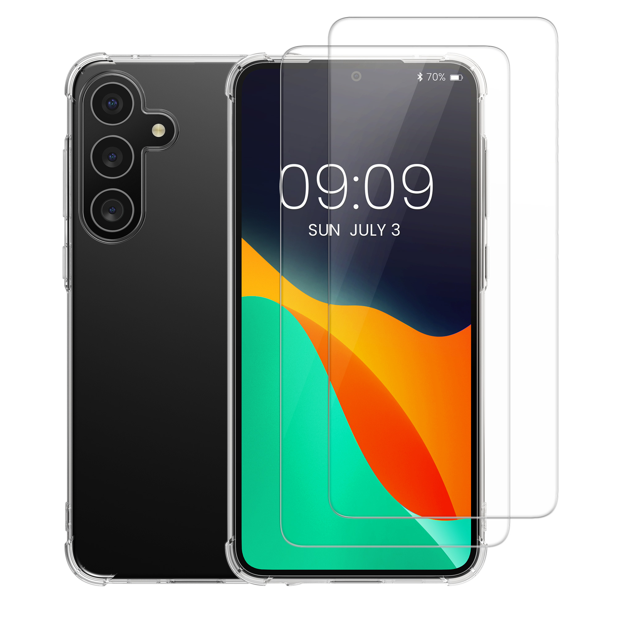 Průhledný kryt na mobil Samsung Galaxy A55 5G kalibri TPU + 2x tvrzené sklo transparentní