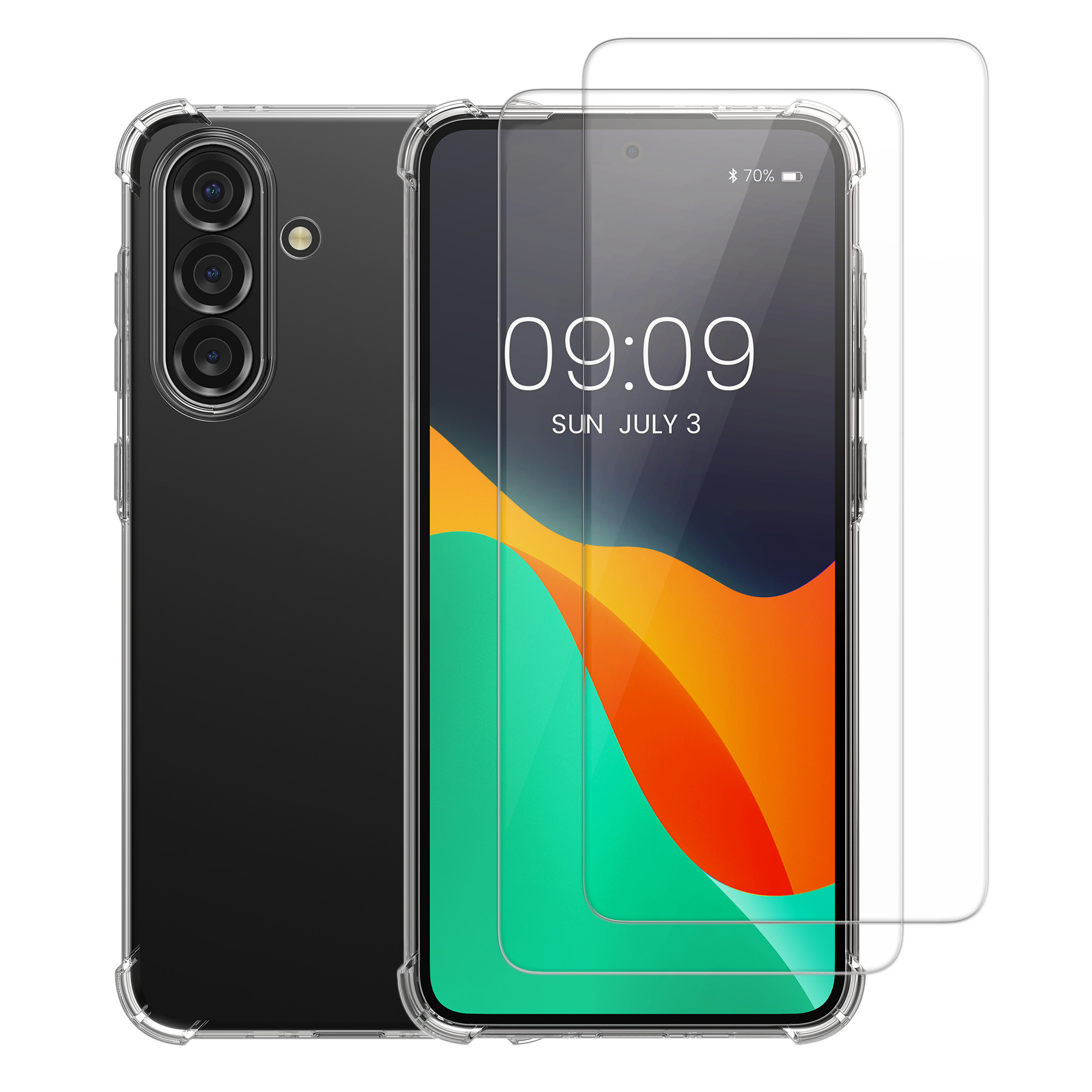 Průhledný kryt na mobil Samsung Galaxy A56 5G kalibri TPU + 2x tvrzené sklo transparentní