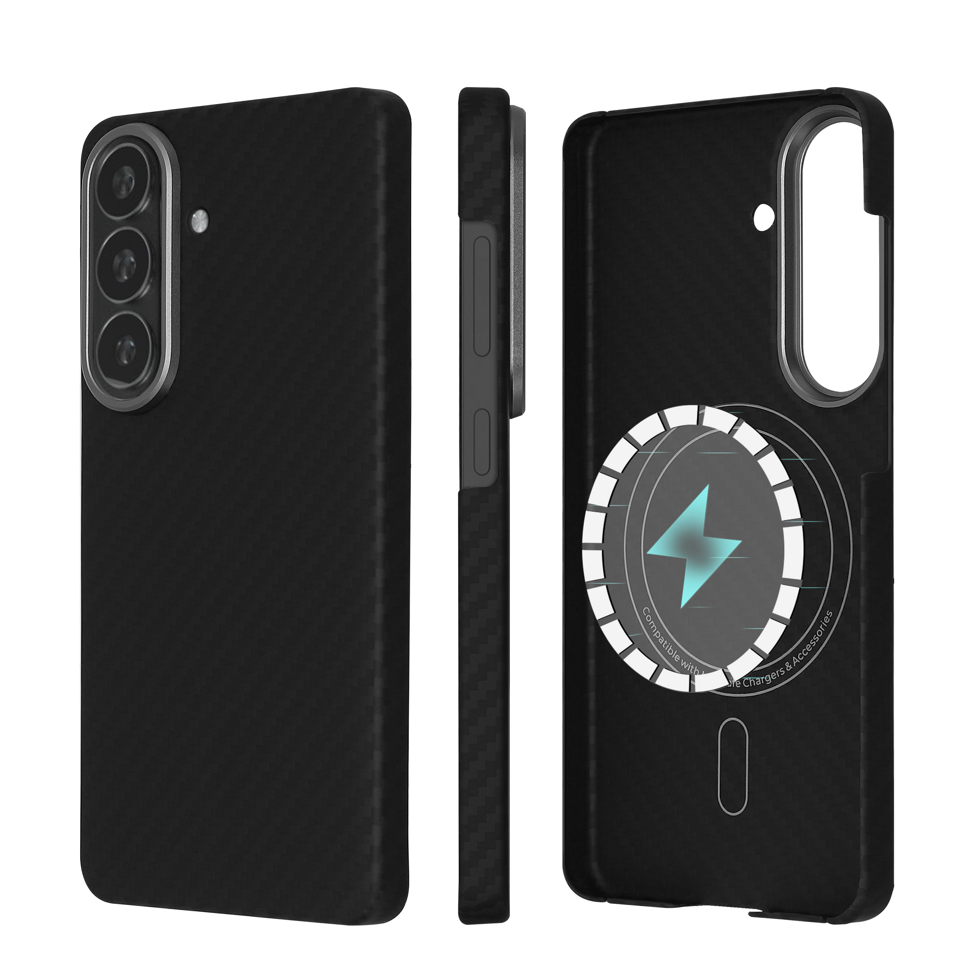 Ultra tenké pouzdro na telefon pro Samsung Galaxy S26 kalibri MagSafe aramidové - matná černá