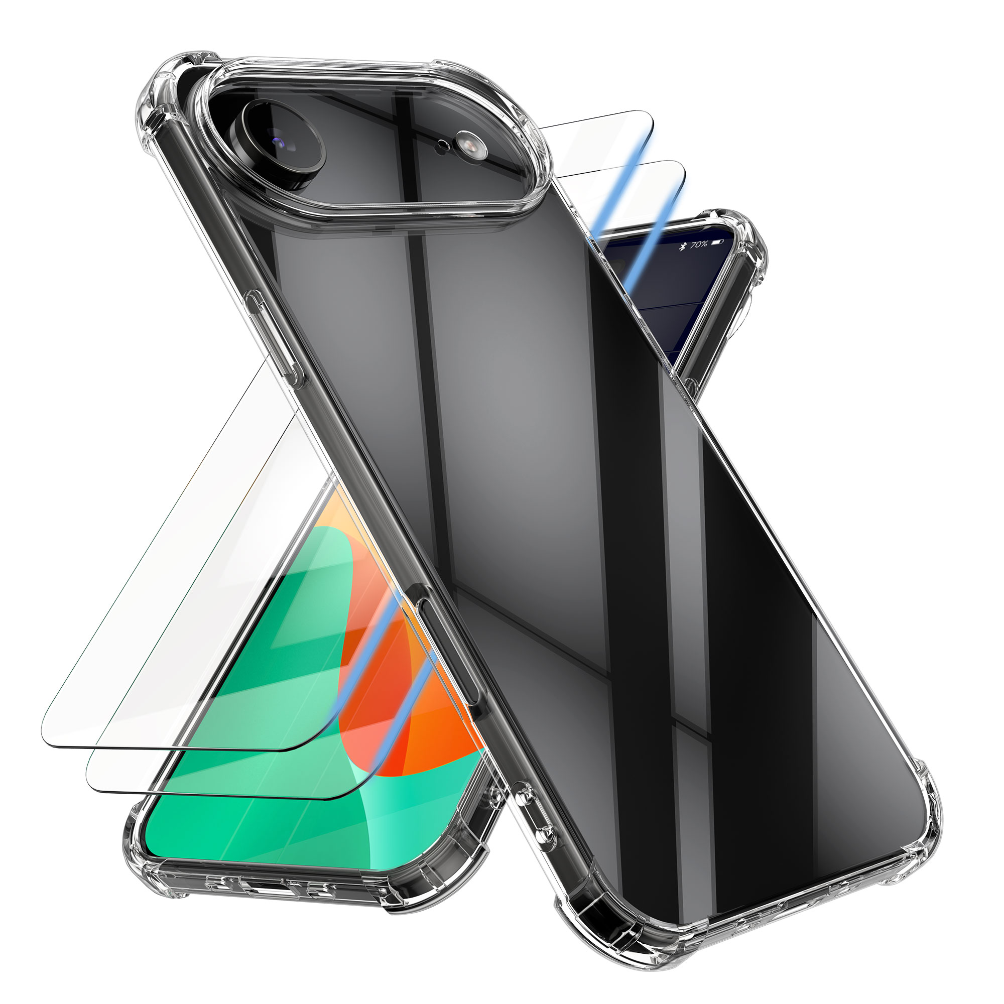 kalibri měkký kryt pro Apple iPhone Air se 2 ochrannými skly, transparentní