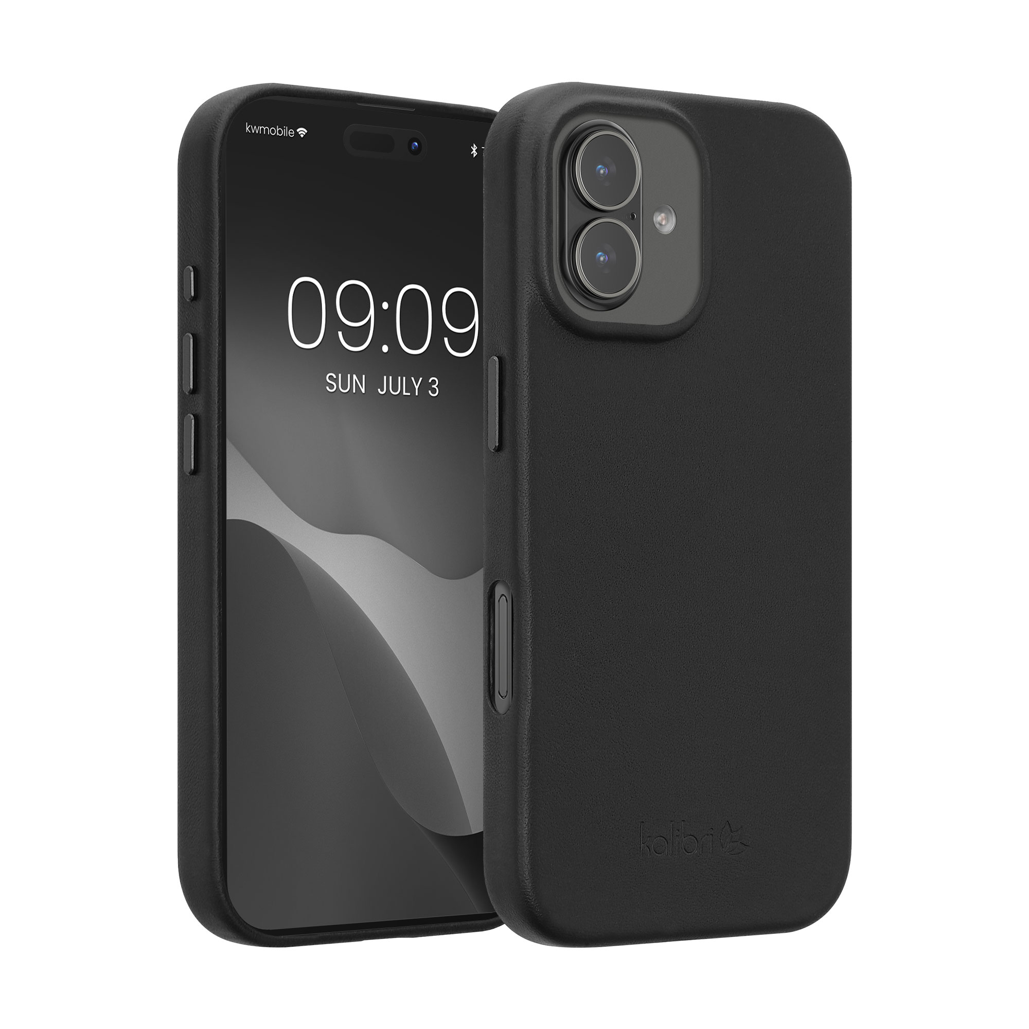 Pouzdro pro Apple iPhone 17 kalibri z pravé kůže - černá