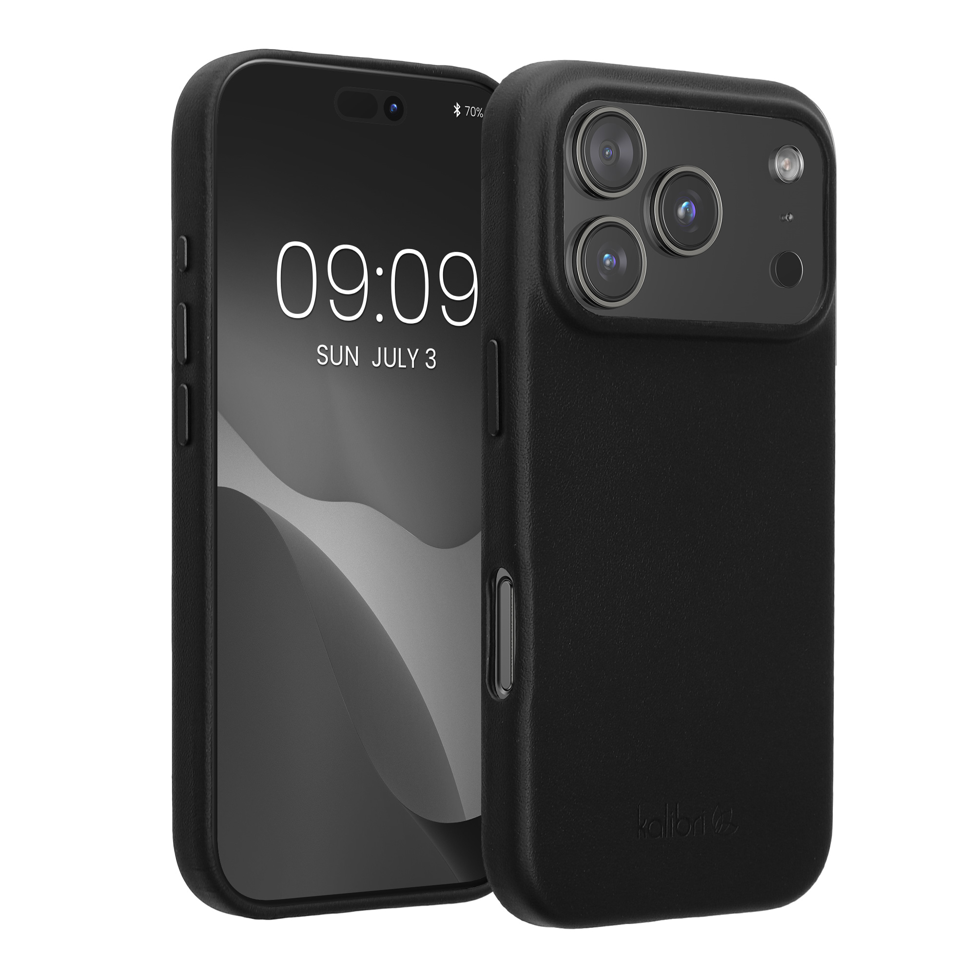Pouzdro pro Apple iPhone 18 Pro / iPhone 17 Pro kalibri z pravé kůže - černá