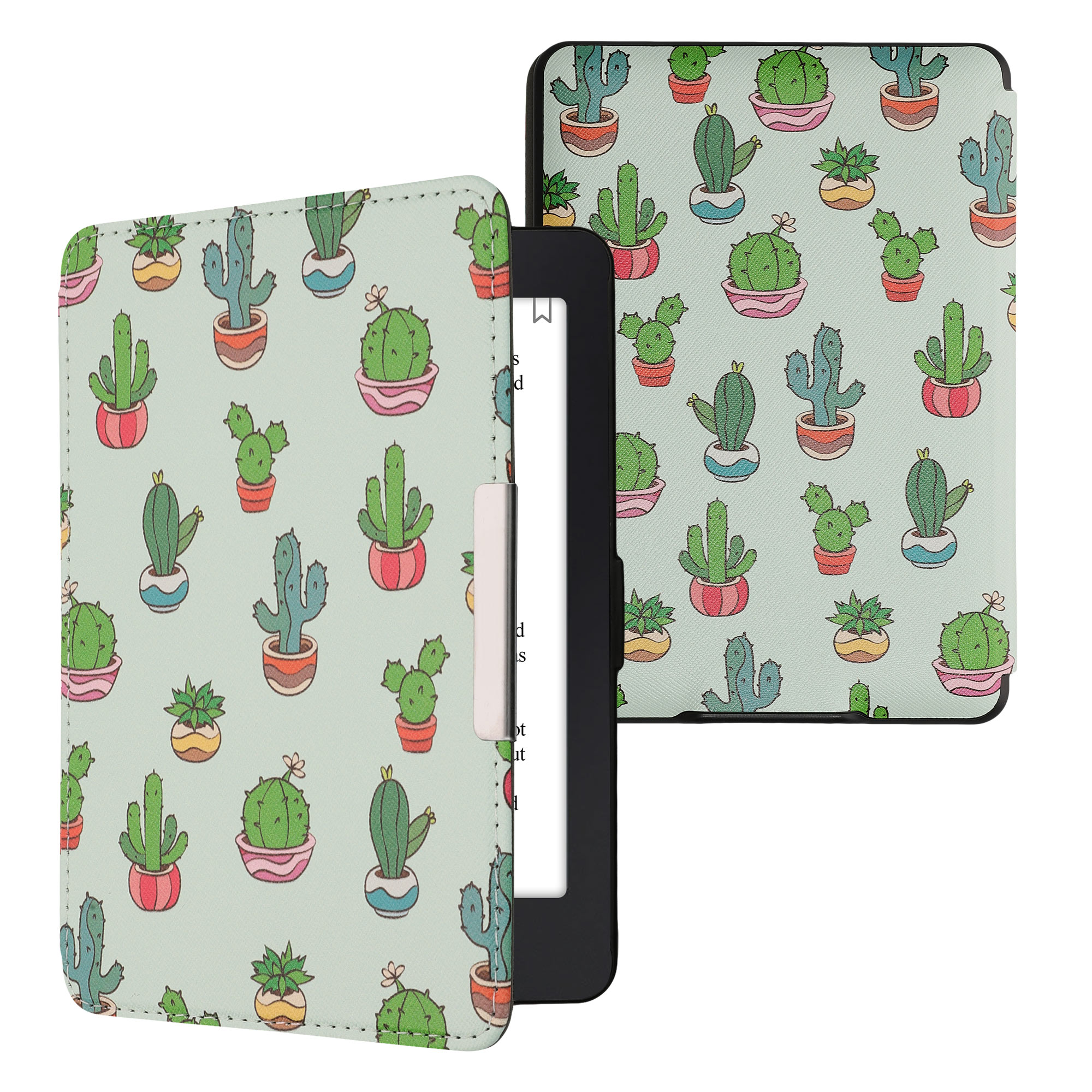 Pouzdro na čtečku kwmobile Kindle Paperwhite - Cactus - světle zelená / tmavě zelená