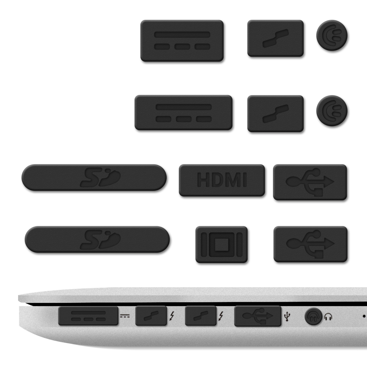 Sada protiprachových záslepek kwmobile pro Apple MacBook Pro 13" 15" Retina / Air 11" 13"(from Mid 2011 to Mid...