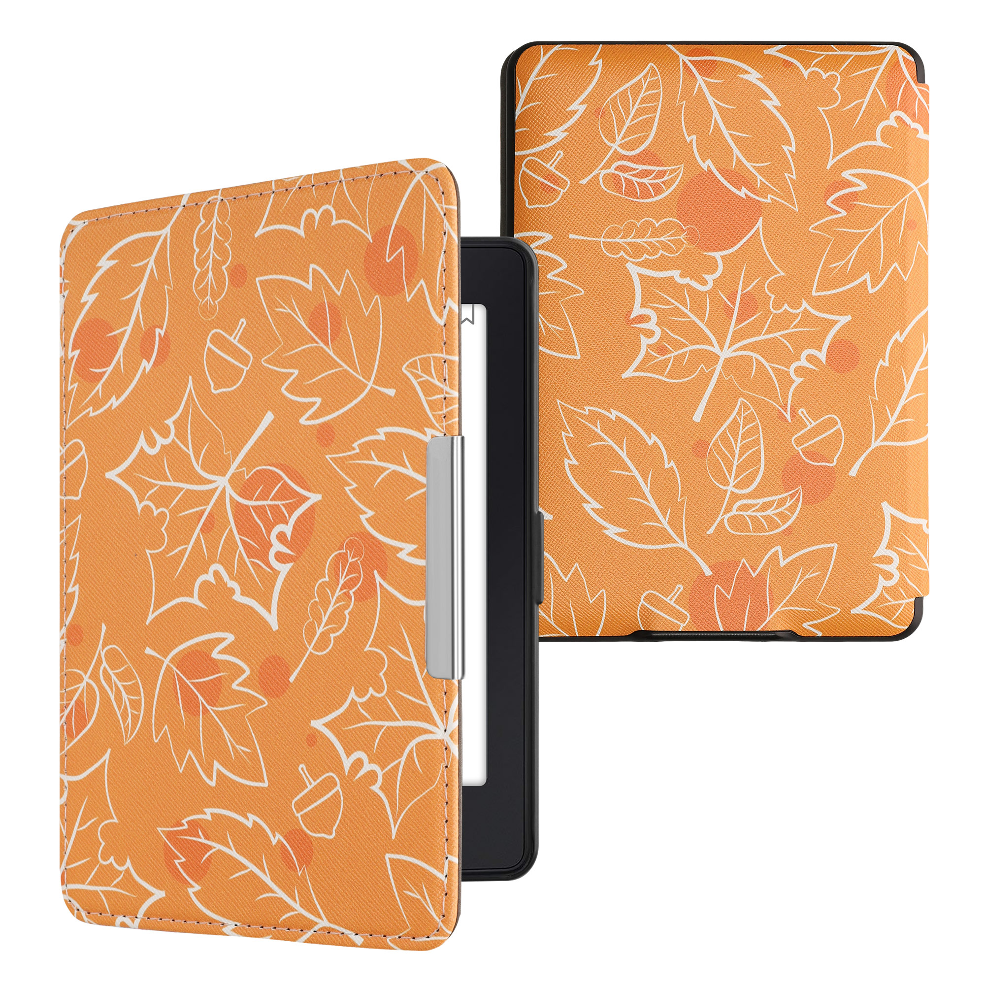 Pouzdro na čtečku kwmobile Kindle Paperwhite - Autumn - bílá / oranžová / hnědá