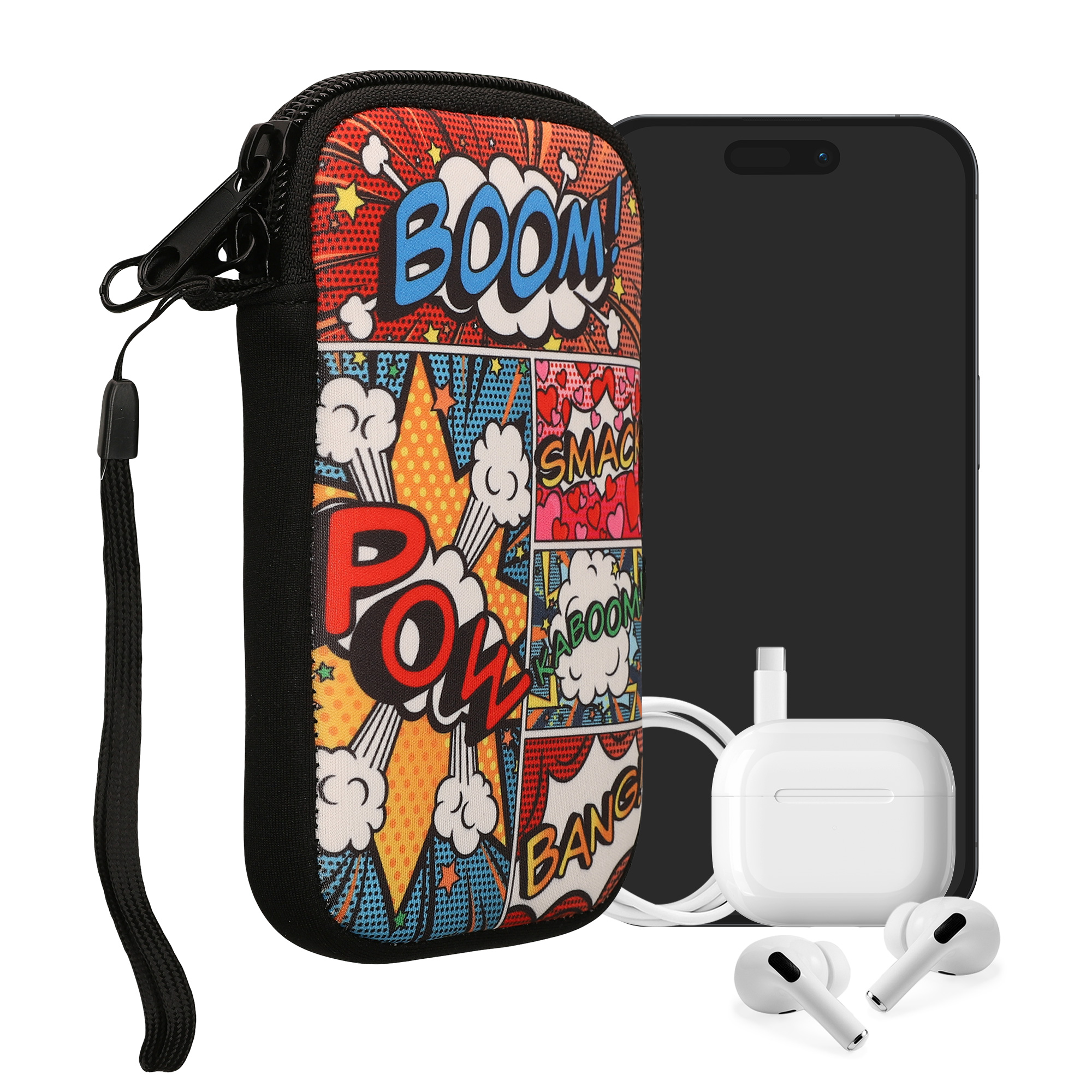 Univerzální pouzdro na mobil Smartphone Size S kwmobile - comic book symbols multicolor