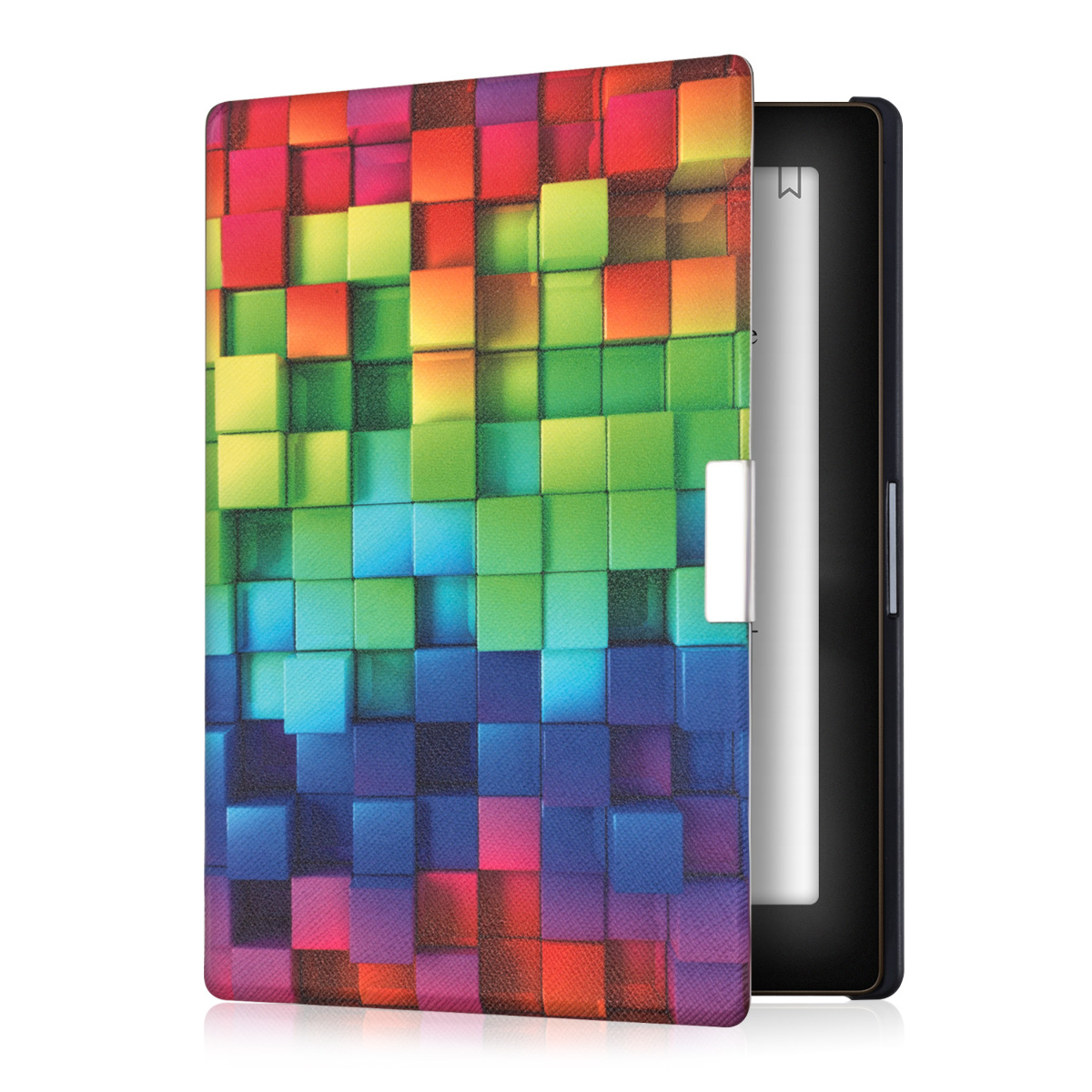 Flip pouzdro na čtečku Kobo Aura Edition 1 Rainbow Cubes se stojánkem