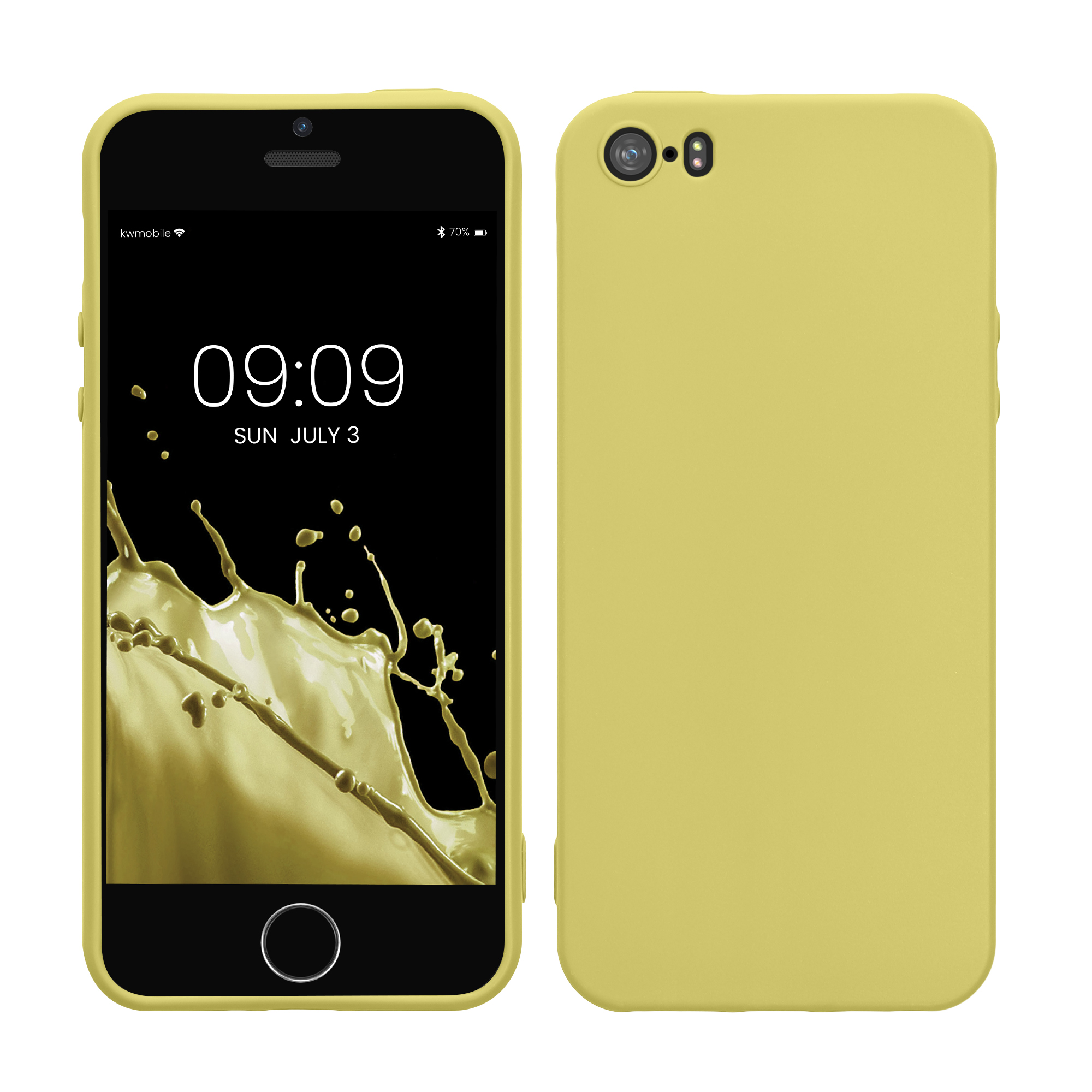 Silikonový TPU kryt kwmobile pro iPhone SE (1. generace 2016) / iPhone 5 / iPhone 5S - pastelově žlutá matná