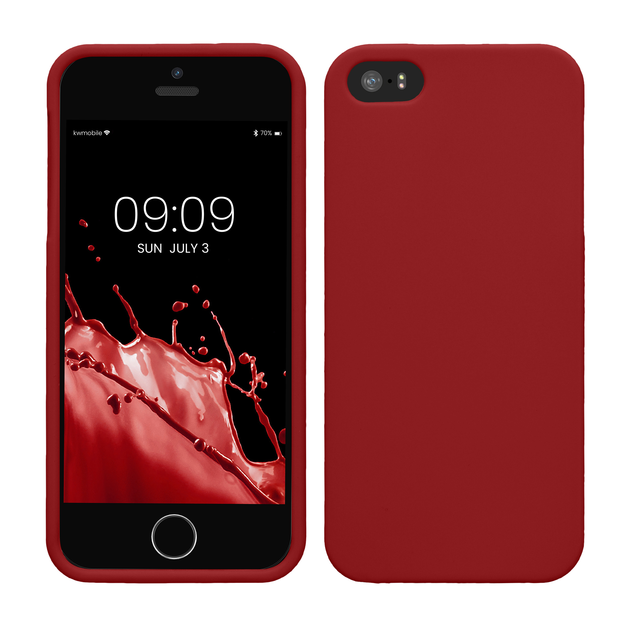 Silikonový TPU kryt kwmobile pro iPhone SE (1. generace 2016) / iPhone 5 / iPhone 5S - tmavě červená