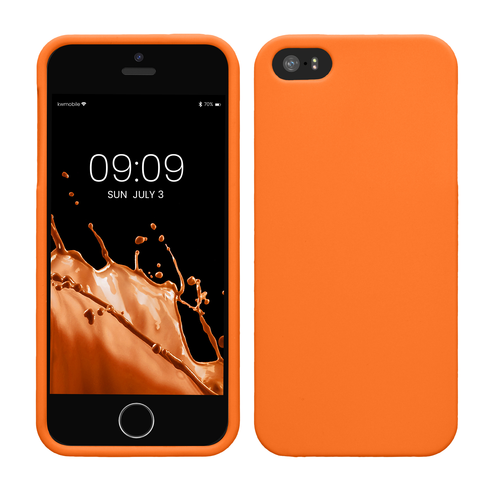 Silikonový TPU kryt kwmobile pro iPhone SE (1. generace 2016) / iPhone 5 / iPhone 5S - ovocně oranžová