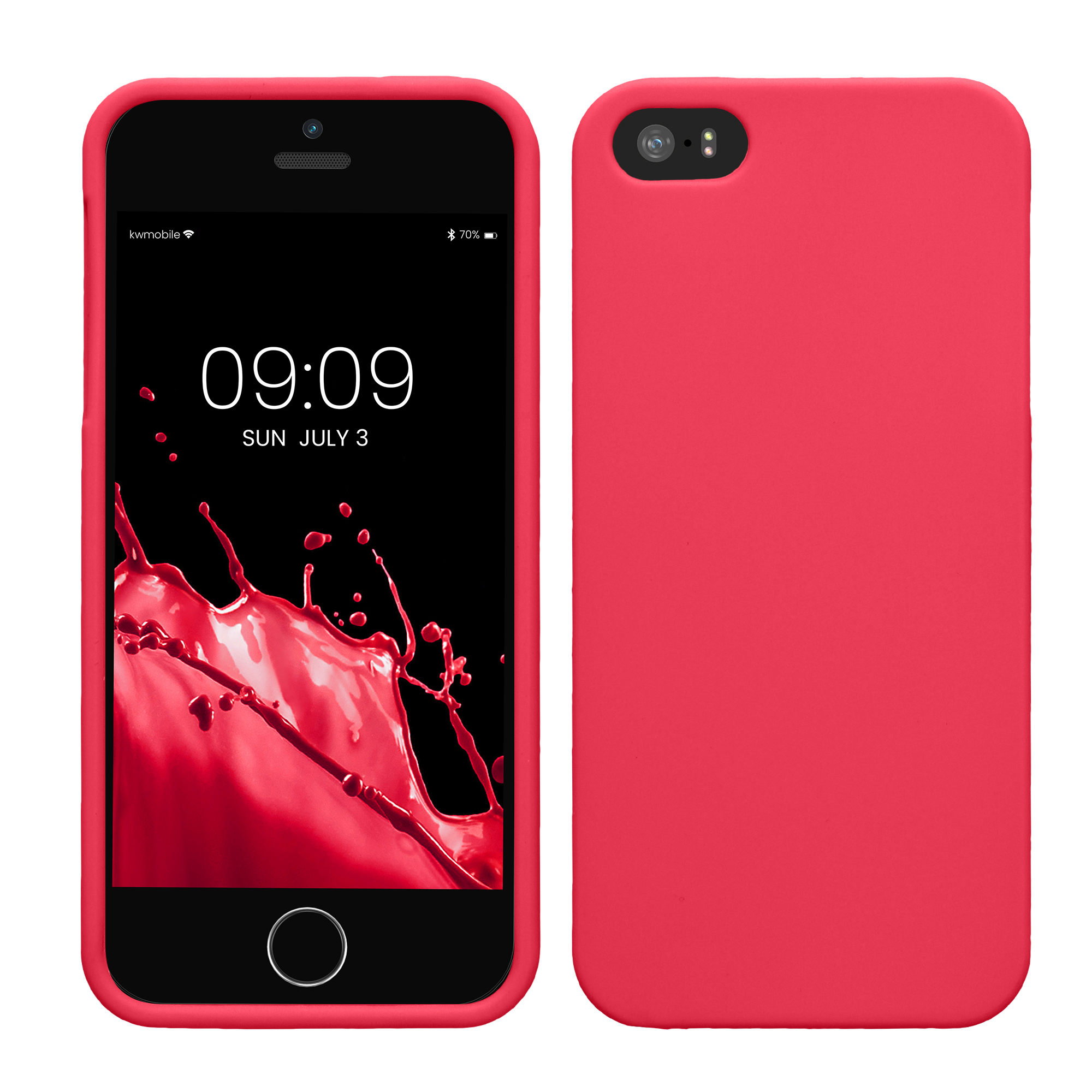 Pouzdro pro Apple iPhone SE (1.Gen 2016) / iPhone 5 / iPhone 5S kwmobile TPU - neonově růžová
