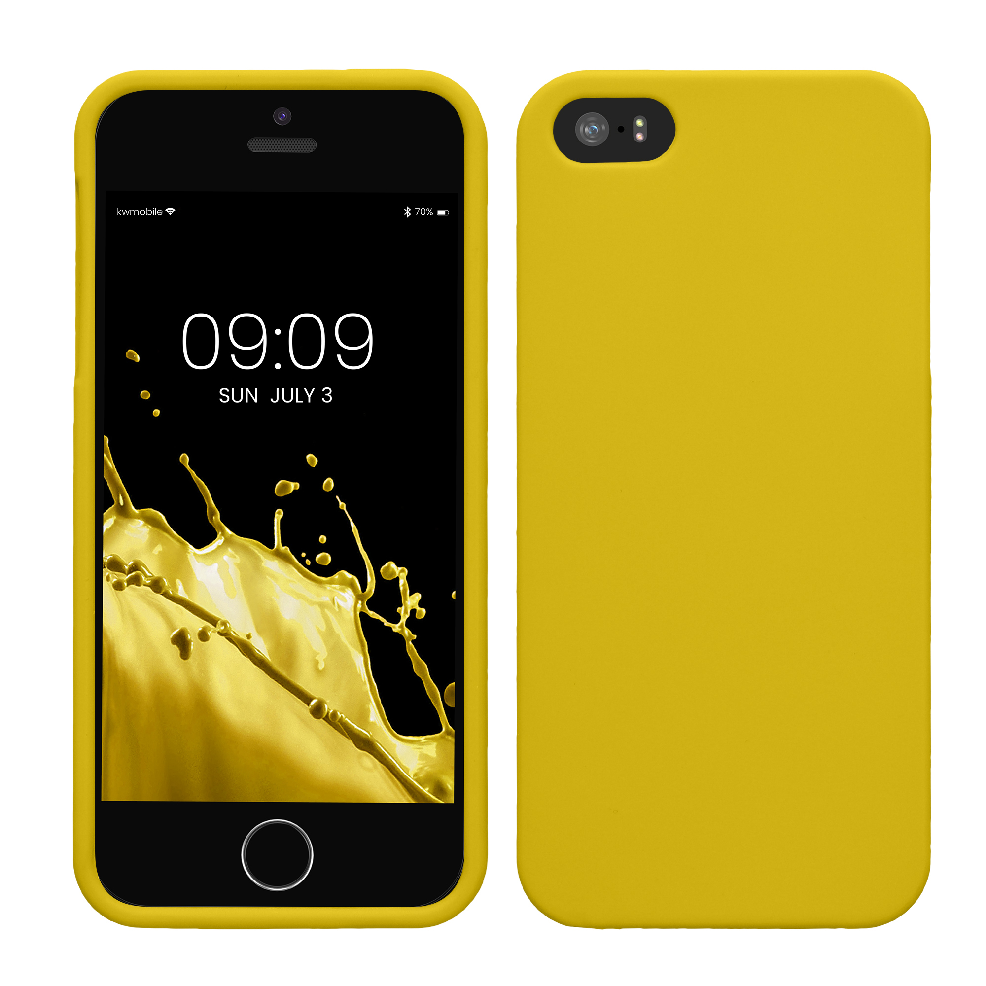 Pouzdro pro Apple iPhone SE (1.Gen 2016) / iPhone 5 / iPhone 5S kwmobile TPU - zářivě žlutá