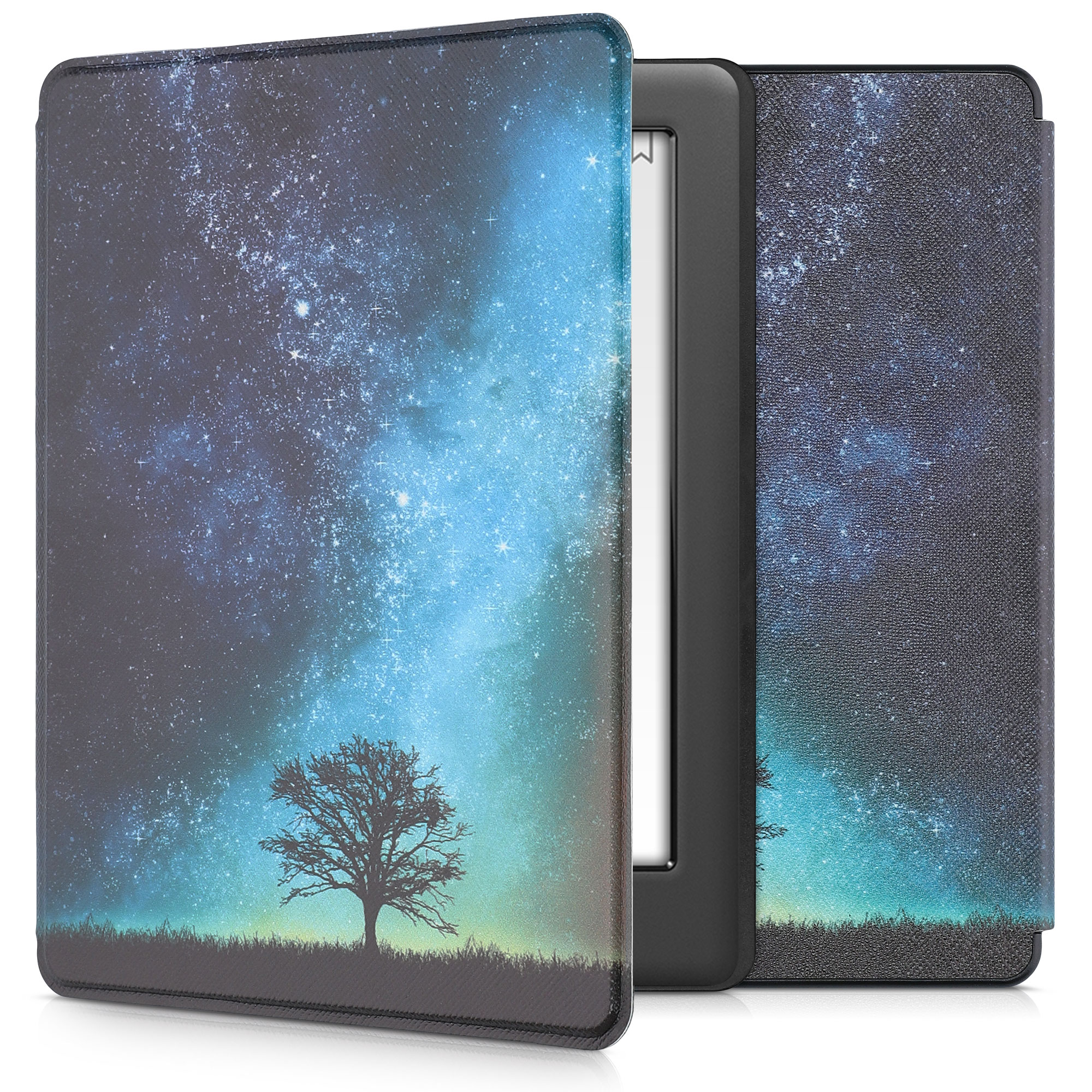 Pouzdro na čtečku kwmobile pro Kobo Glo HD / Touch 2.0 - Cosmic Nature Blue / šedá / černá
