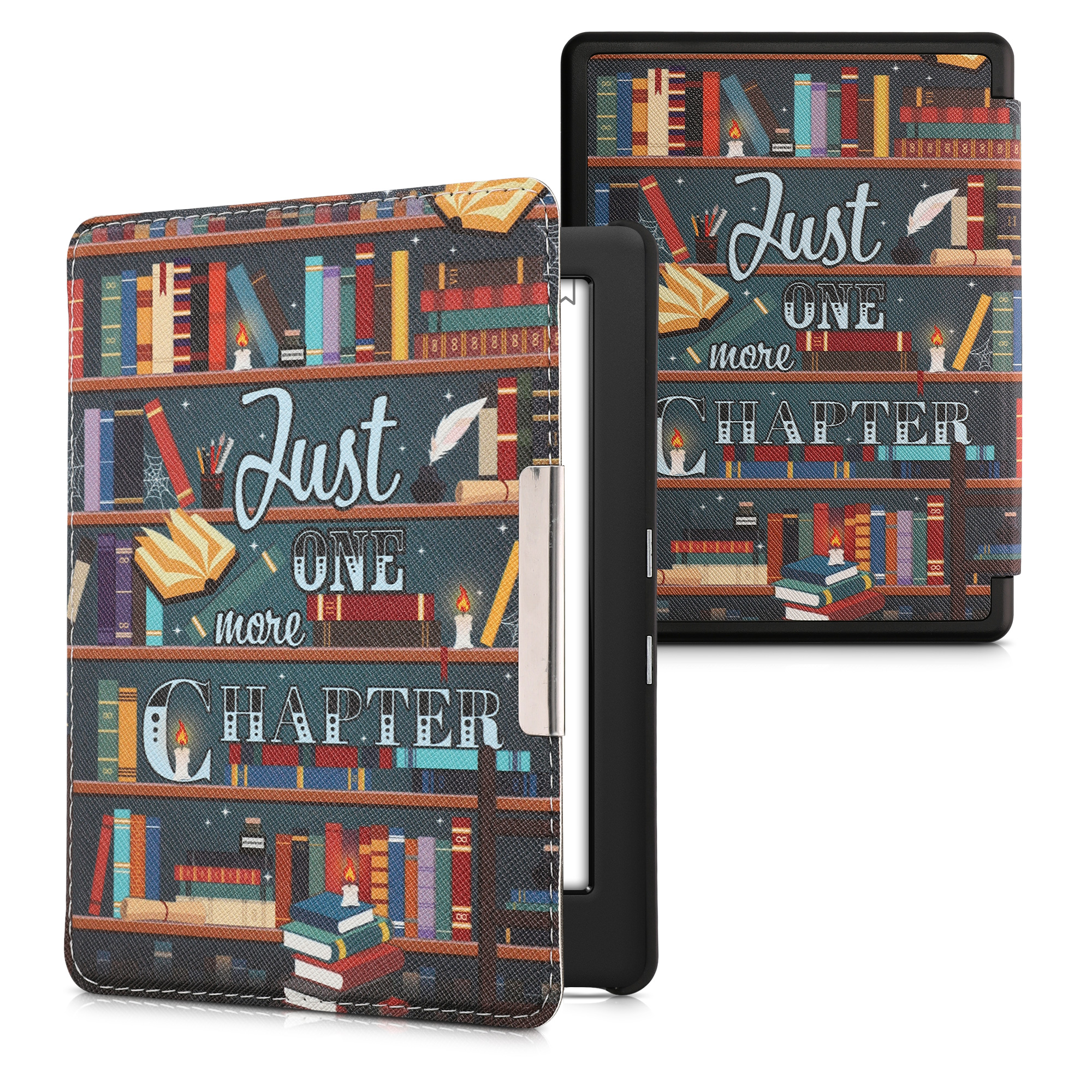 Pouzdro na čtečku kwmobile pro Kobo Glo HD / Touch 2.0 - Library Motto Multicolor