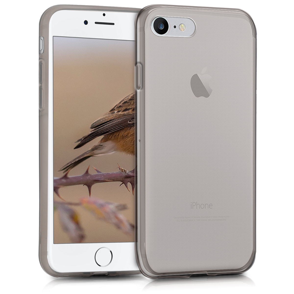 Transparentní TPU kryt kwmobile pro iPhone SE 2022/2020/8/7 - černá / transparentní