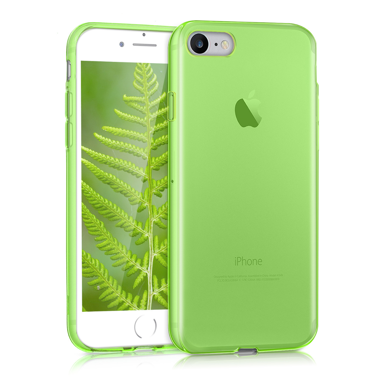 Transparentní TPU kryt kwmobile pro iPhone SE 2022/2020/8/7 - zelená