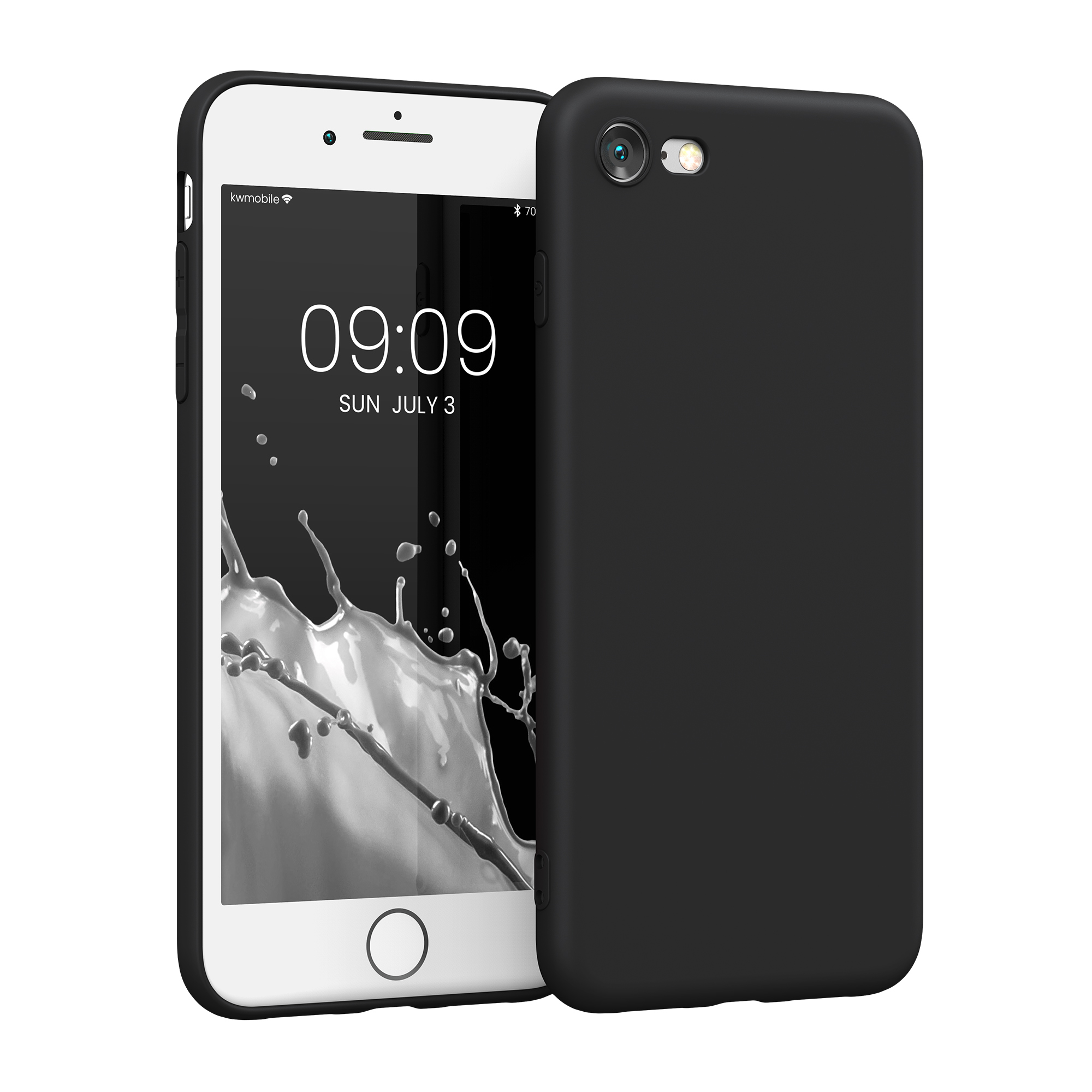 Silikonový TPU kryt kwmobile pro iPhone SE 2022/2020/8/7 - černá matná