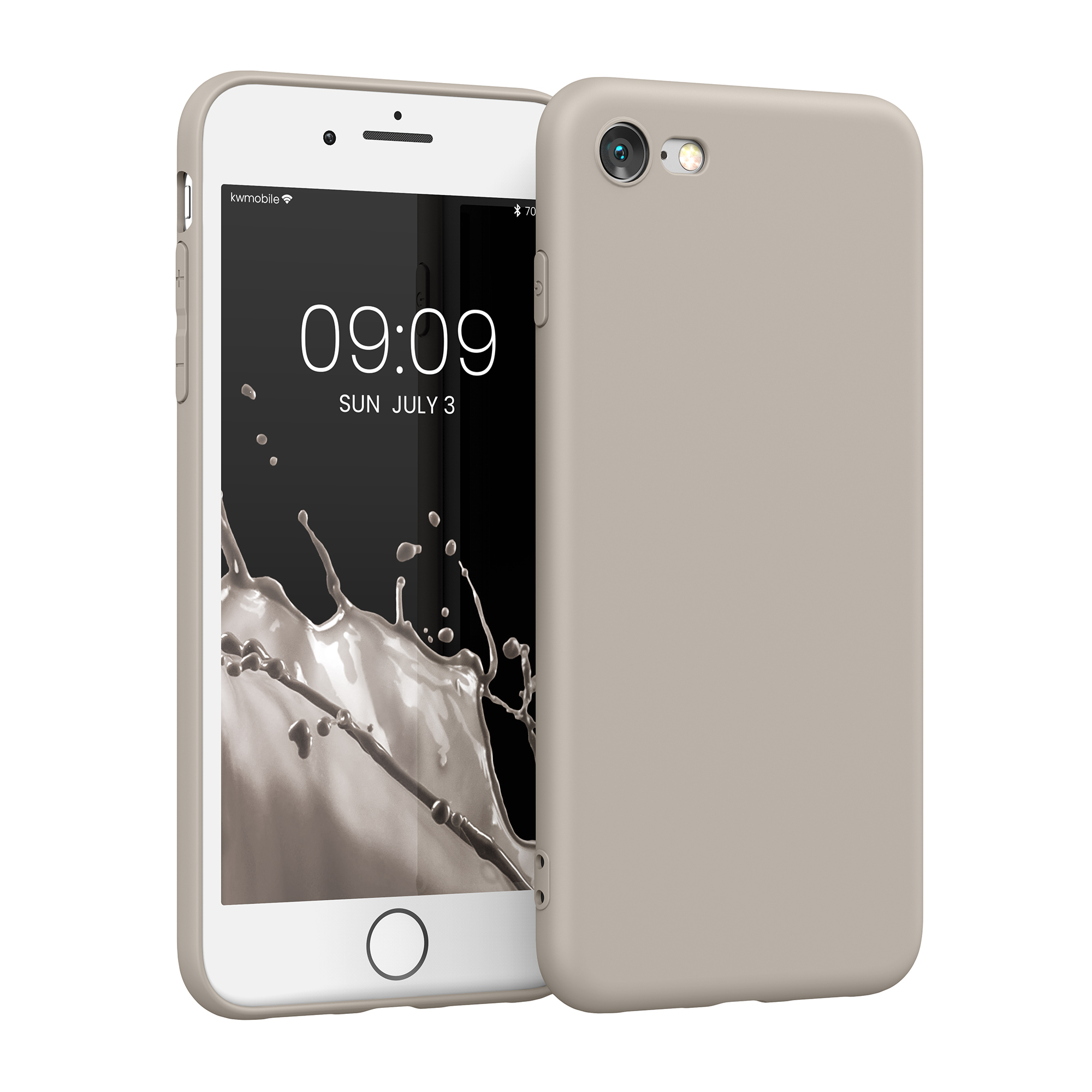 Silikonový TPU kryt kwmobile pro iPhone SE 2022/2020/8/7 - béžová matná