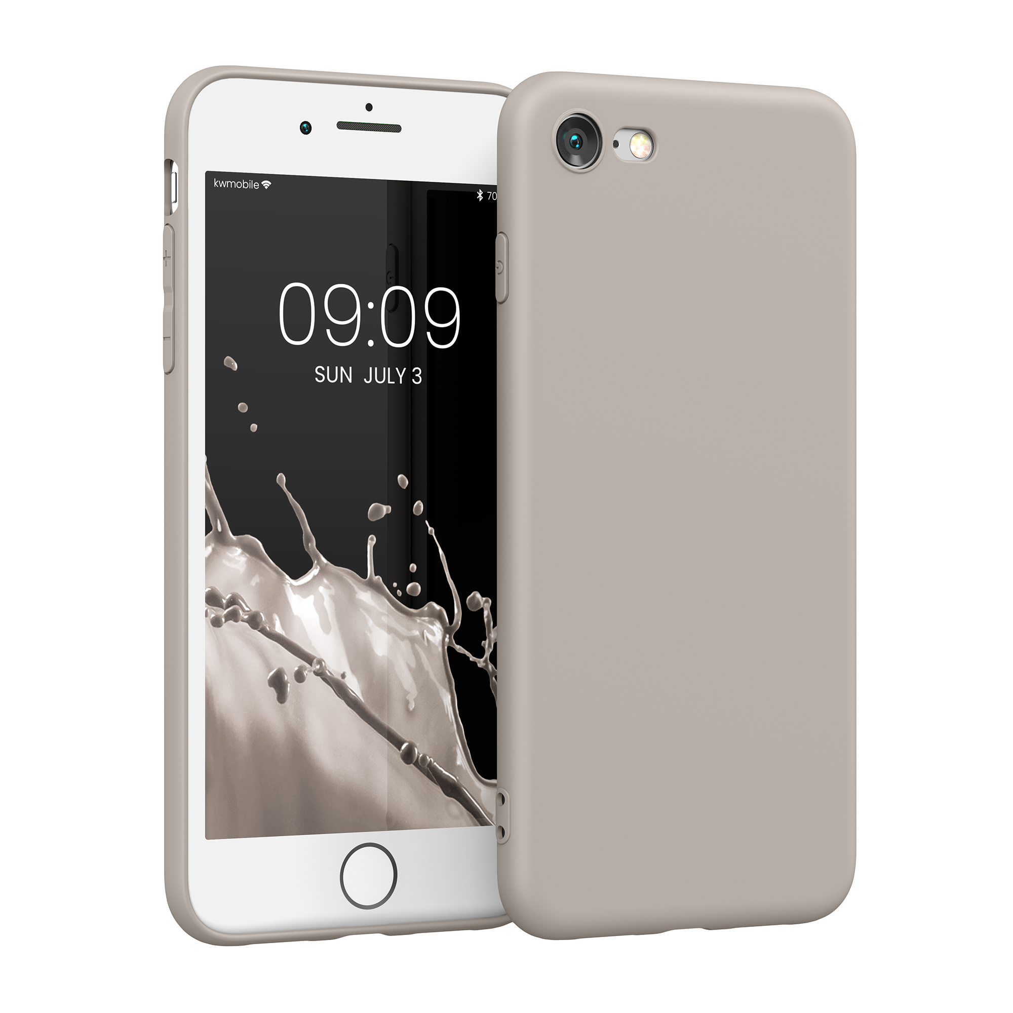 Silikonový TPU kryt kwmobile pro iPhone SE 2022/2020/8/7 - krémová matná