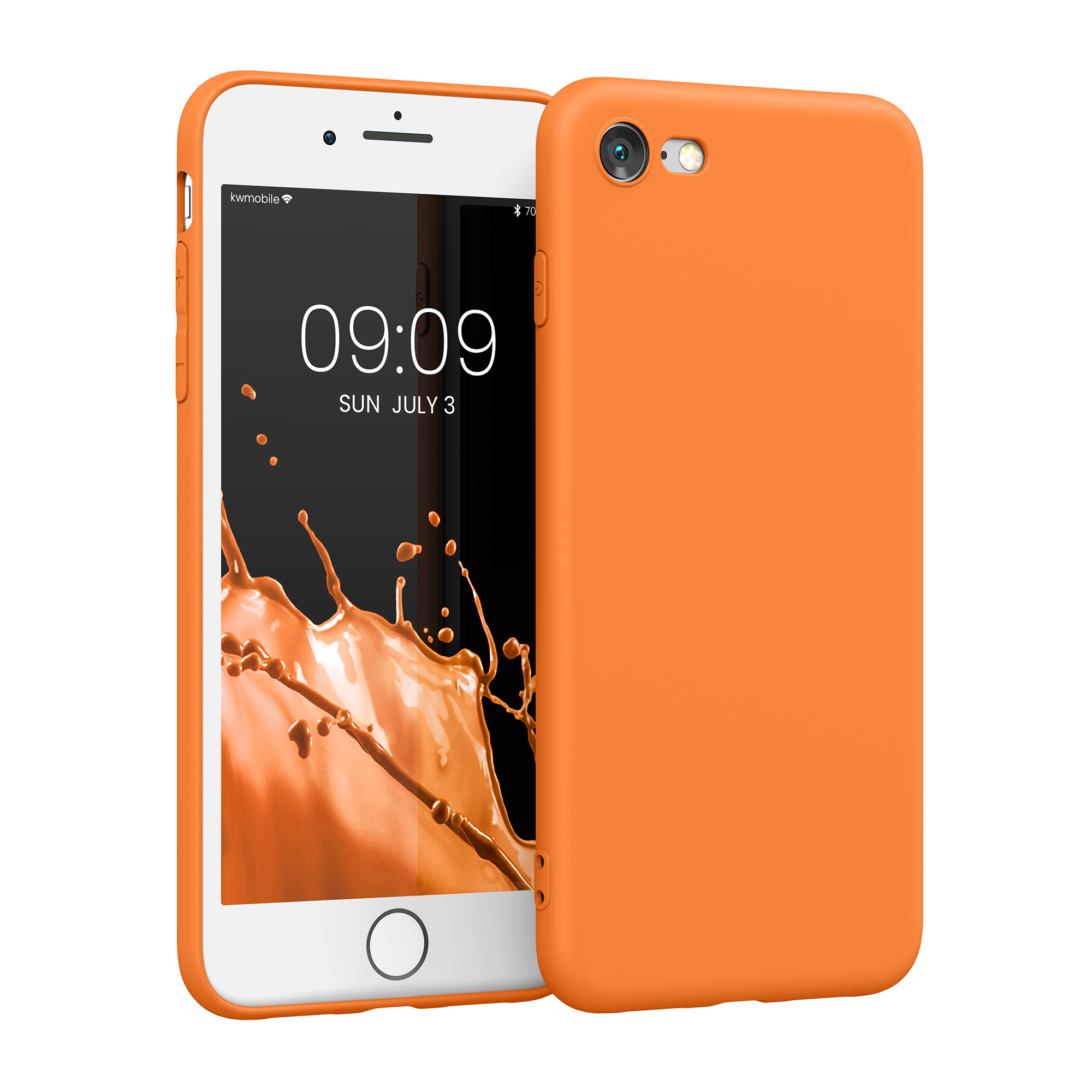 Silikonový TPU kryt kwmobile pro iPhone SE 2022/2020/8/7 - ovocně oranžová