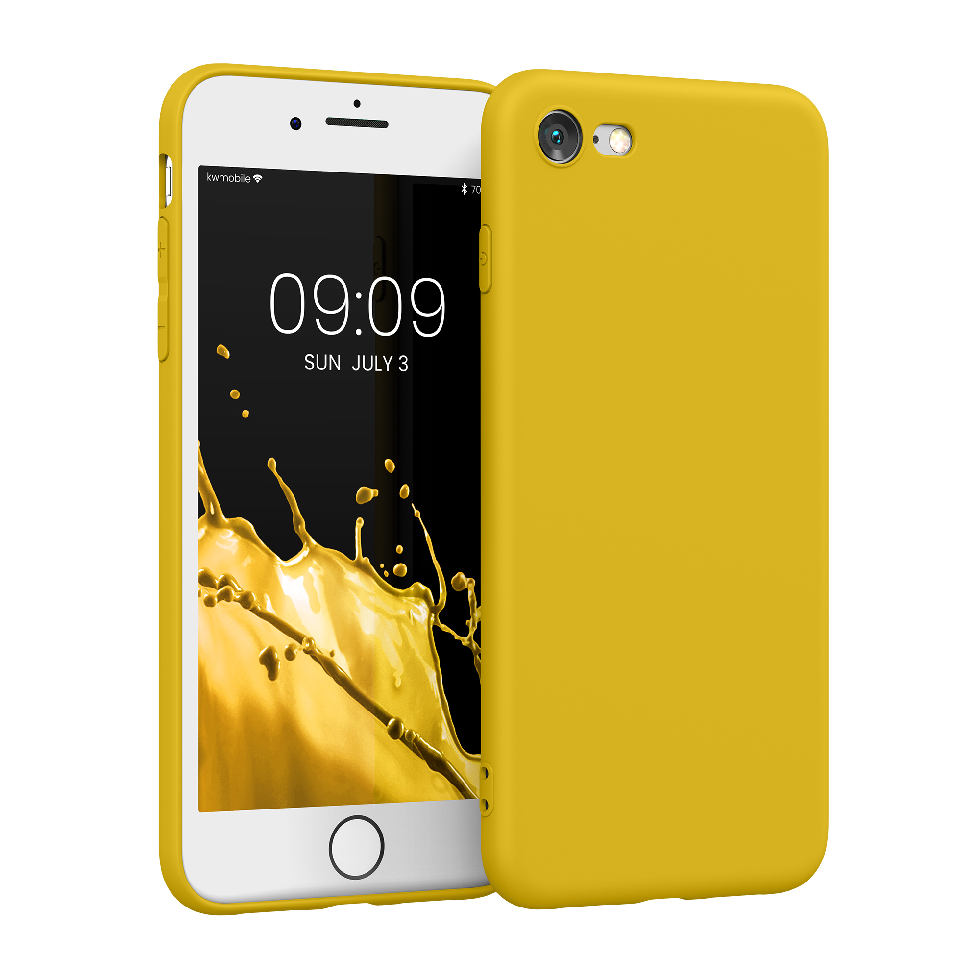 Silikonový TPU kryt kwmobile pro iPhone SE 2022/2020/8/7 - zářivě žlutá