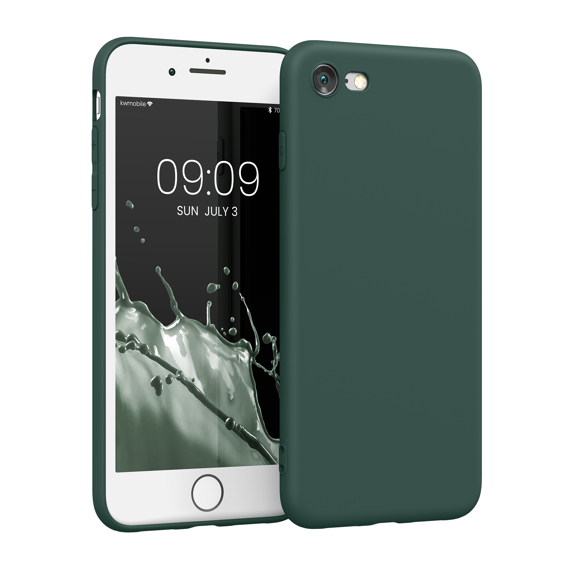 Silikonový TPU kryt kwmobile pro iPhone SE 2022/2020/8/7 - mechově zelená