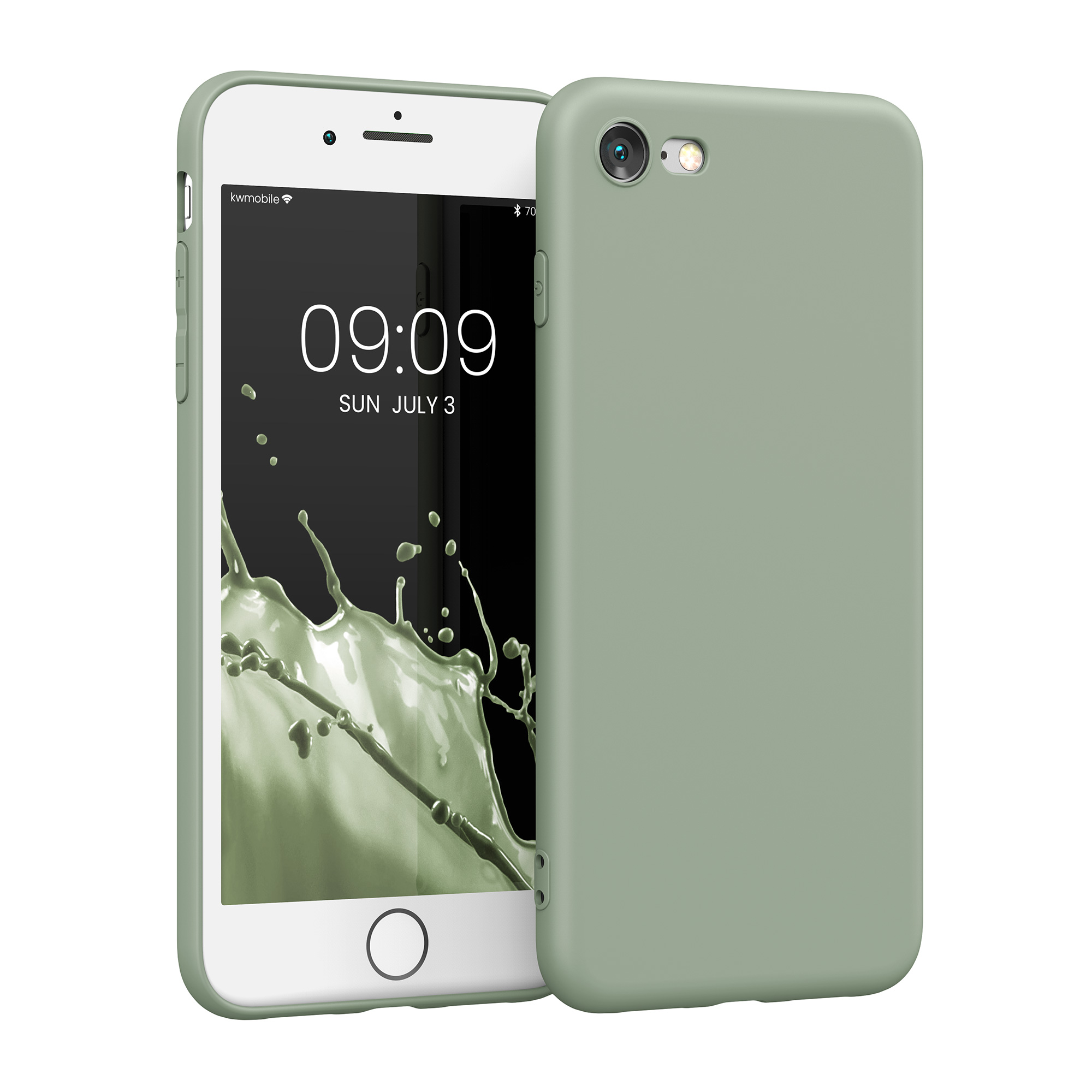 Silikonový TPU kryt kwmobile pro iPhone SE 2022/2020/8/7 - šedozelená