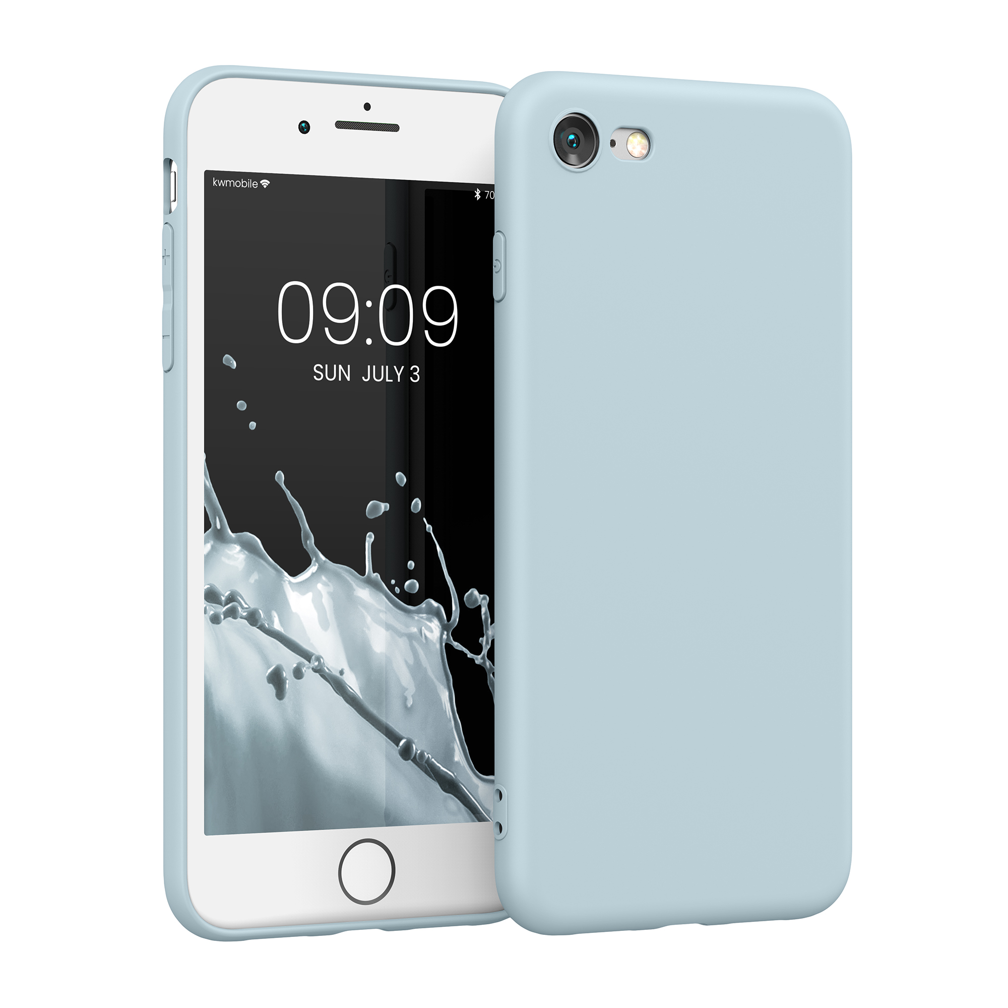 Silikonový TPU kryt kwmobile pro iPhone SE 2022/2020/8/7 - pastelově modrá