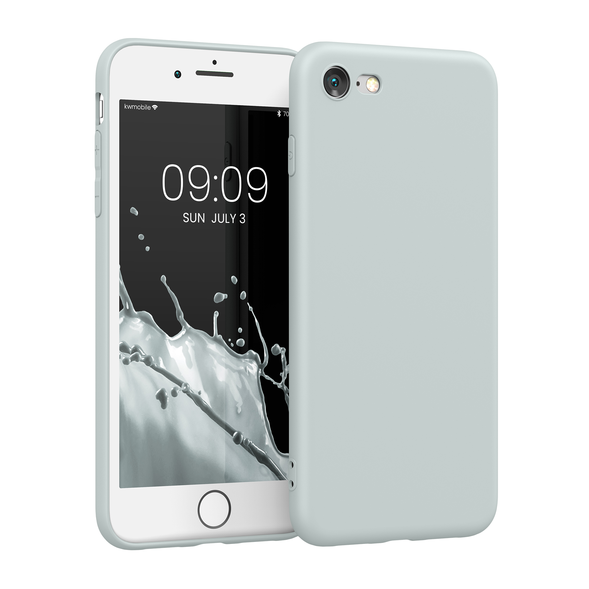 Silikonový TPU kryt kwmobile pro iPhone SE 2022/2020/8/7 - světle šedá matná