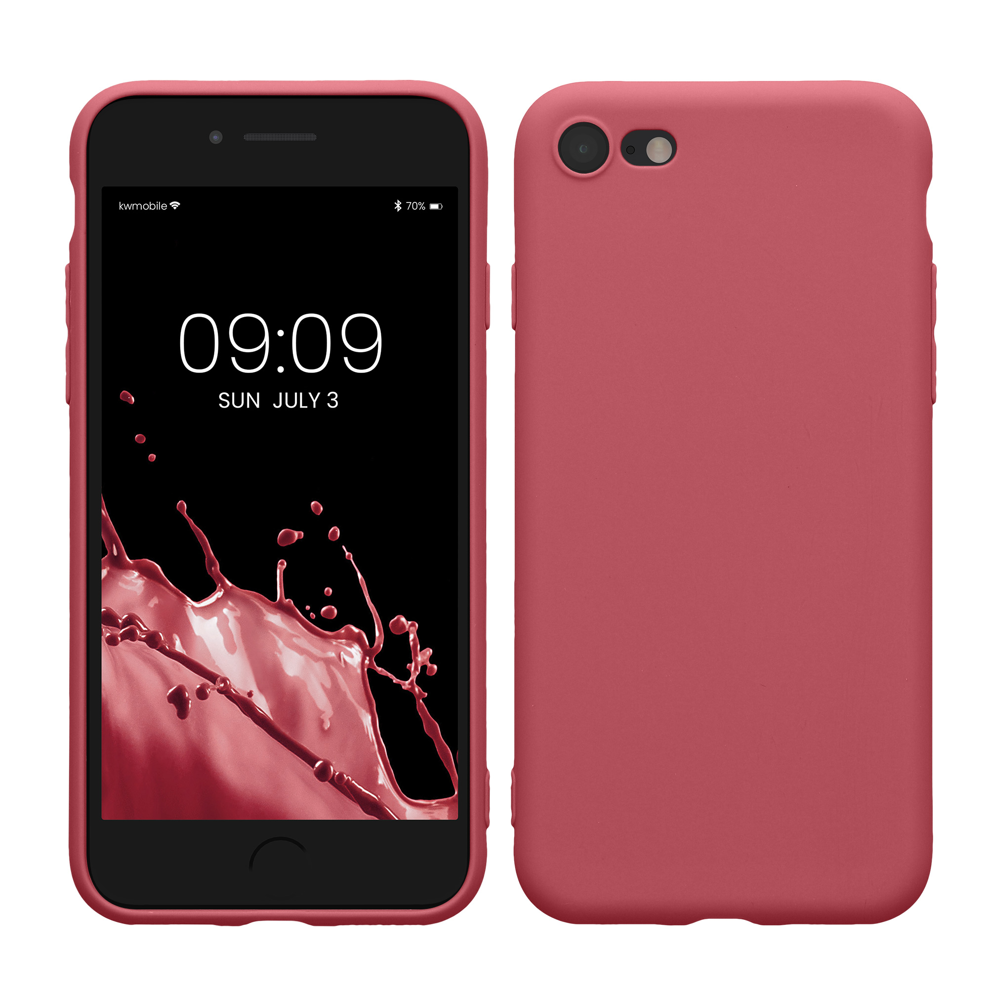 Silikonový TPU kryt kwmobile pro iPhone SE 2022/2020/8/7 - tmavě růžová
