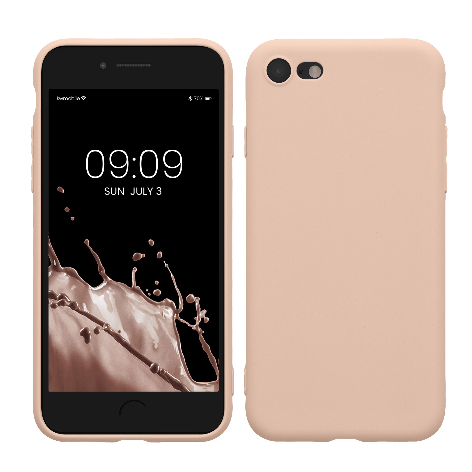 Silikonový TPU kryt kwmobile pro iPhone SE 2022/2020/8/7 - kokosová