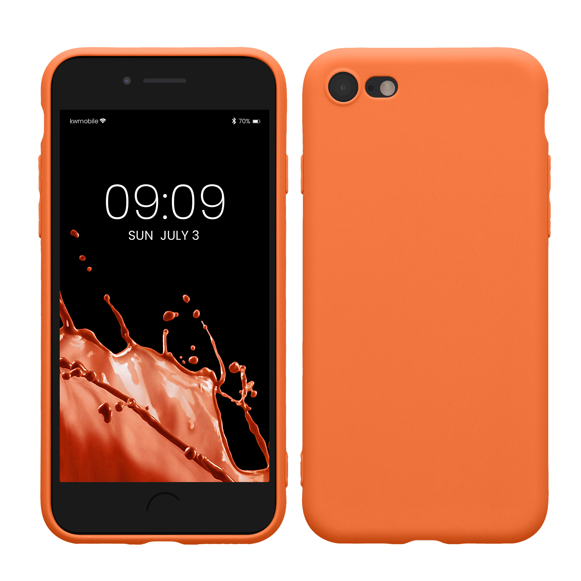 Silikonový TPU kryt kwmobile pro iPhone SE 2022/2020/8/7 - teplá meruňková