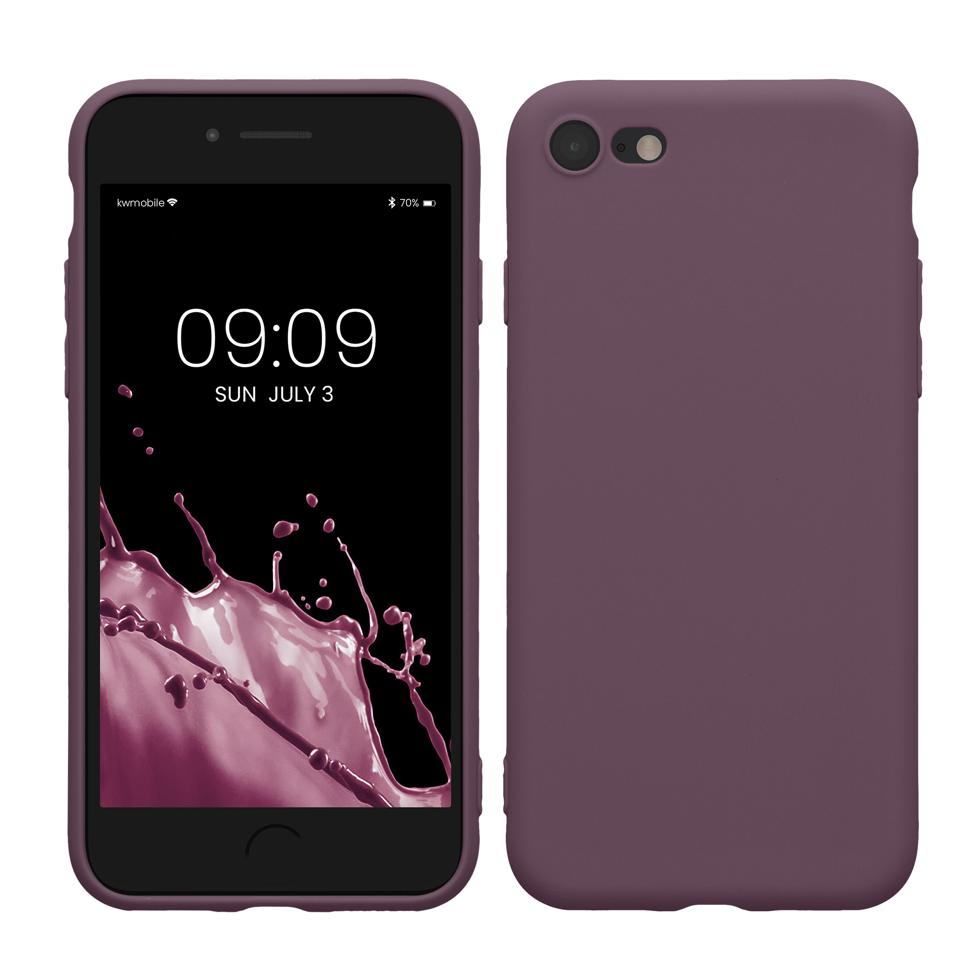 Silikonový TPU kryt kwmobile pro iPhone SE 2022/2020/8/7 - bledě fialová